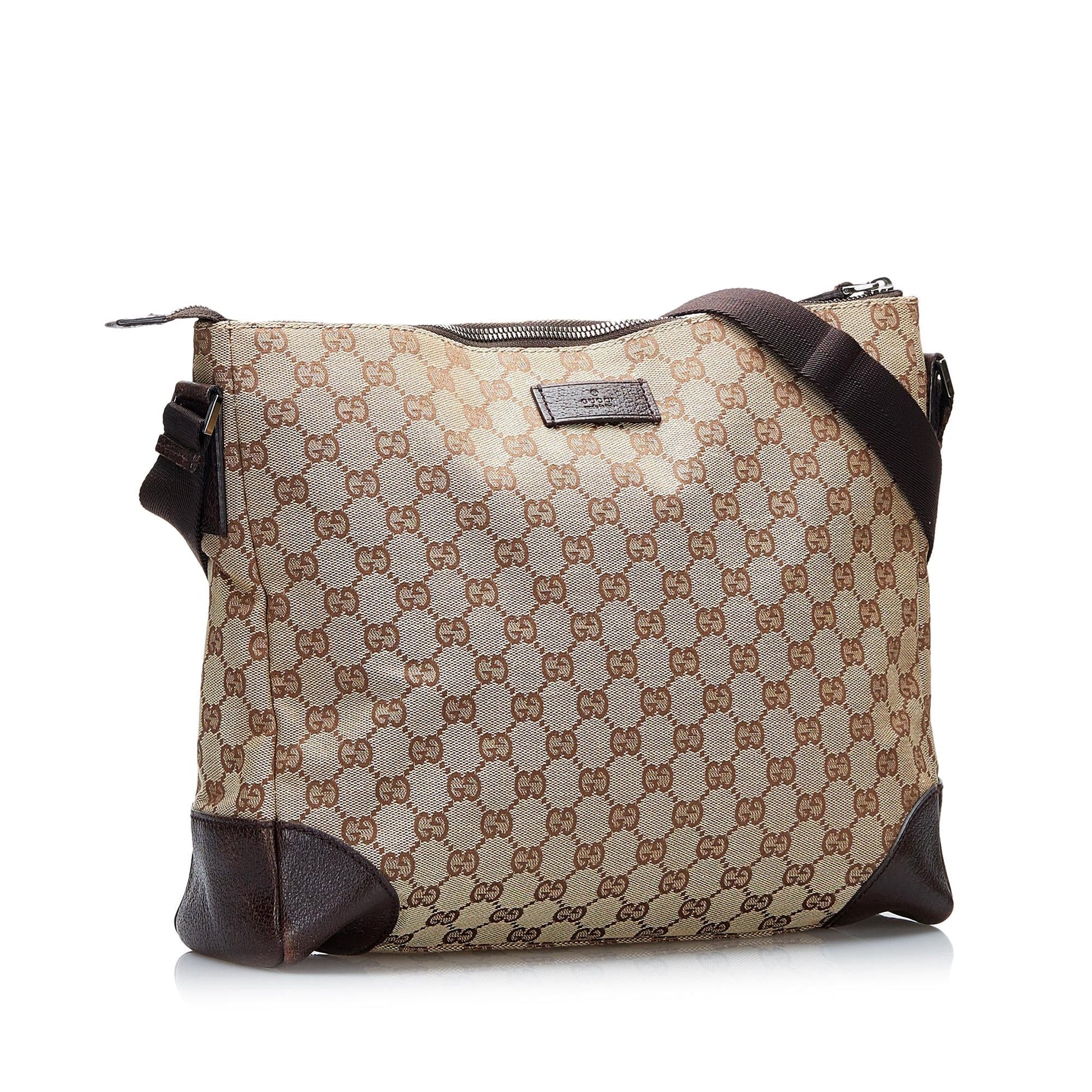 Gucci GG SHG-IL2z3A Canvas Brown Crossbody Bag