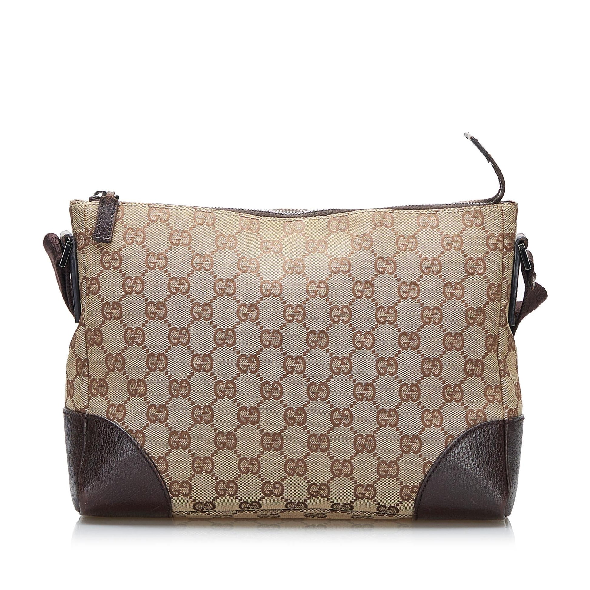 Gucci GG SHG-bEZWx8 Canvas Brown Crossbody Bag