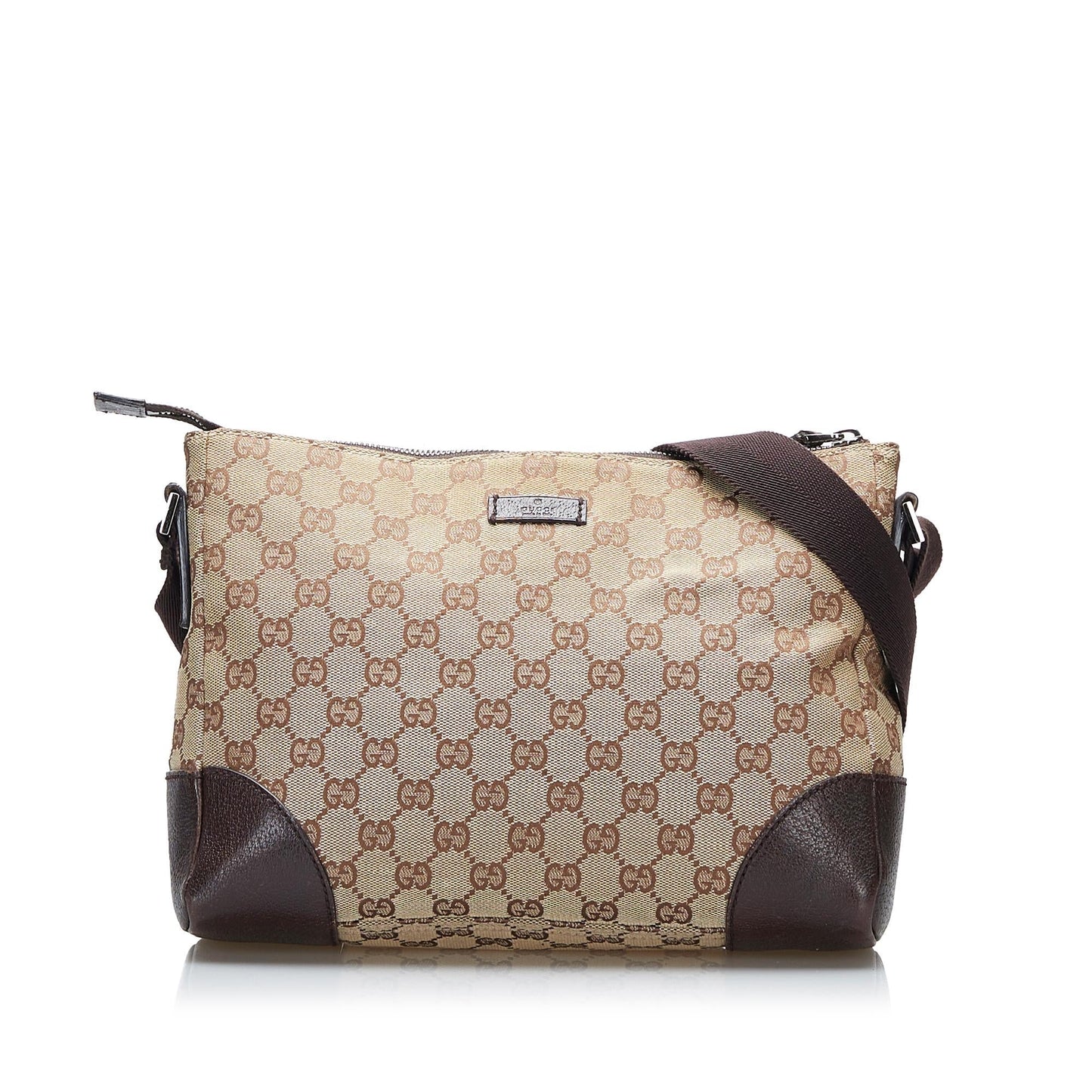 Gucci GG SHG-bEZWx8 Canvas Brown Crossbody Bag
