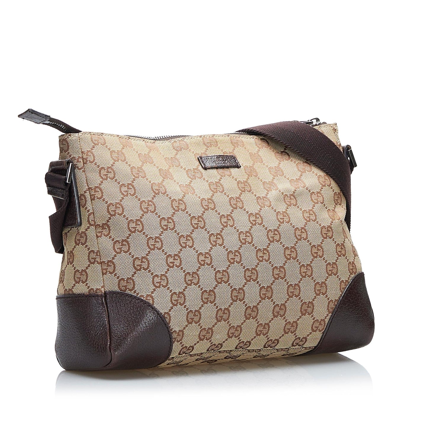 Gucci GG SHG-bEZWx8 Canvas Brown Crossbody Bag