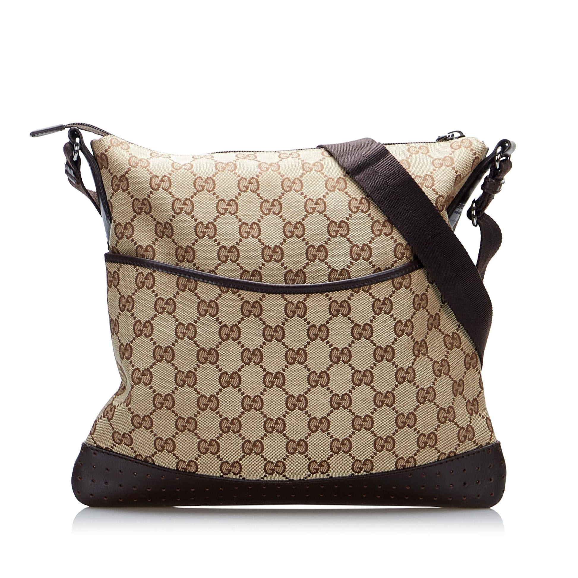 Gucci GG SHG-DUHgiy Canvas Brown Crossbody Bag