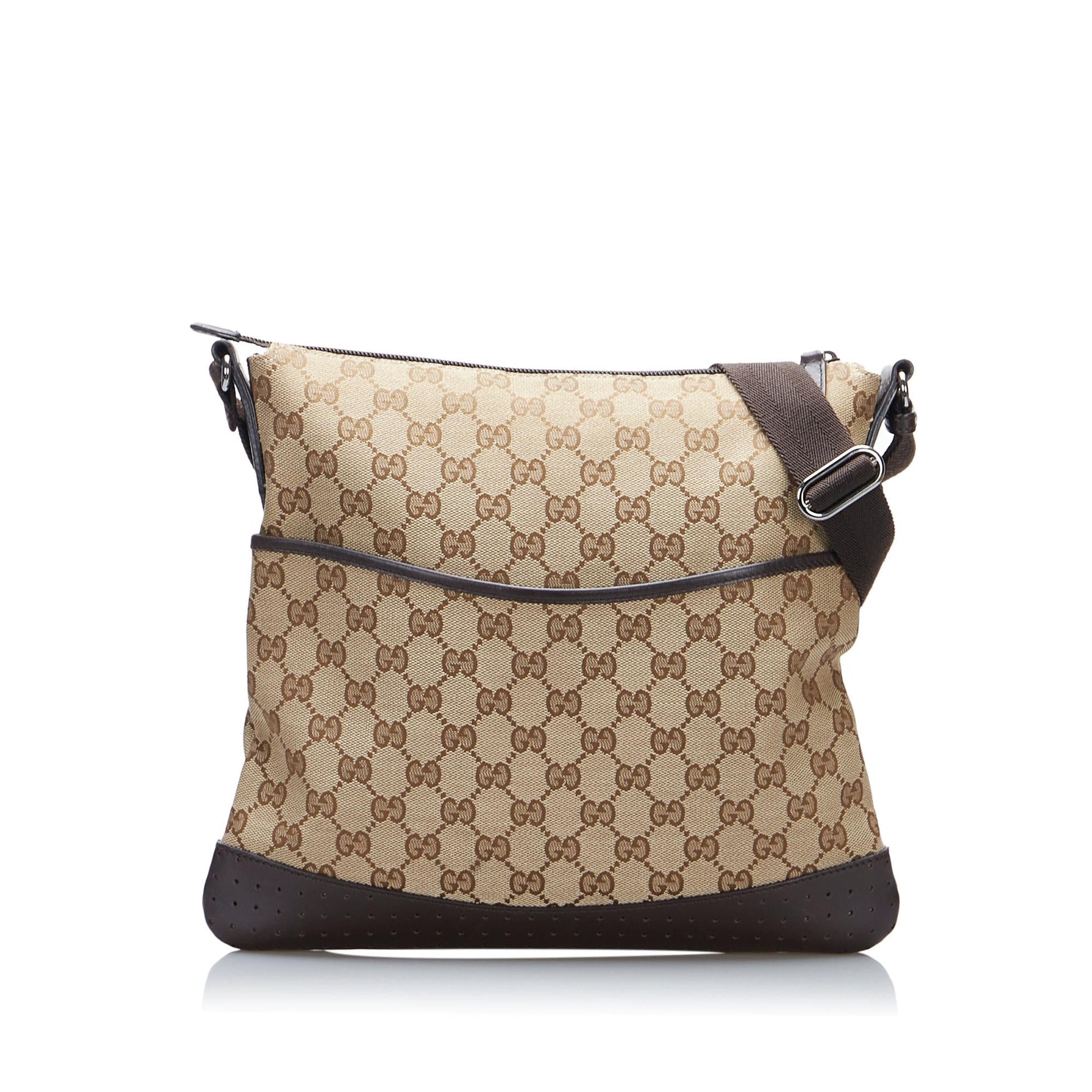 Gucci GG SHG-eJkvBa Canvas Brown Crossbody Bag