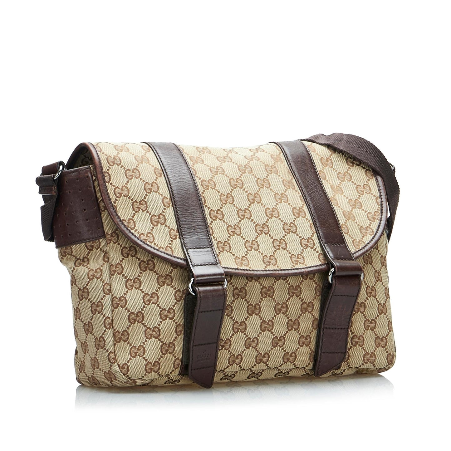 Gucci GG SHG-p3fMmd Canvas Brown Crossbody Bag