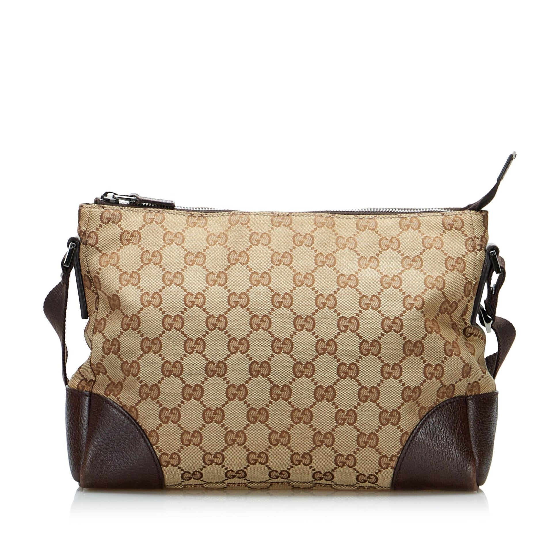 Gucci GG SHG-cXnh8W Canvas Calf Brown Crossbody Bag