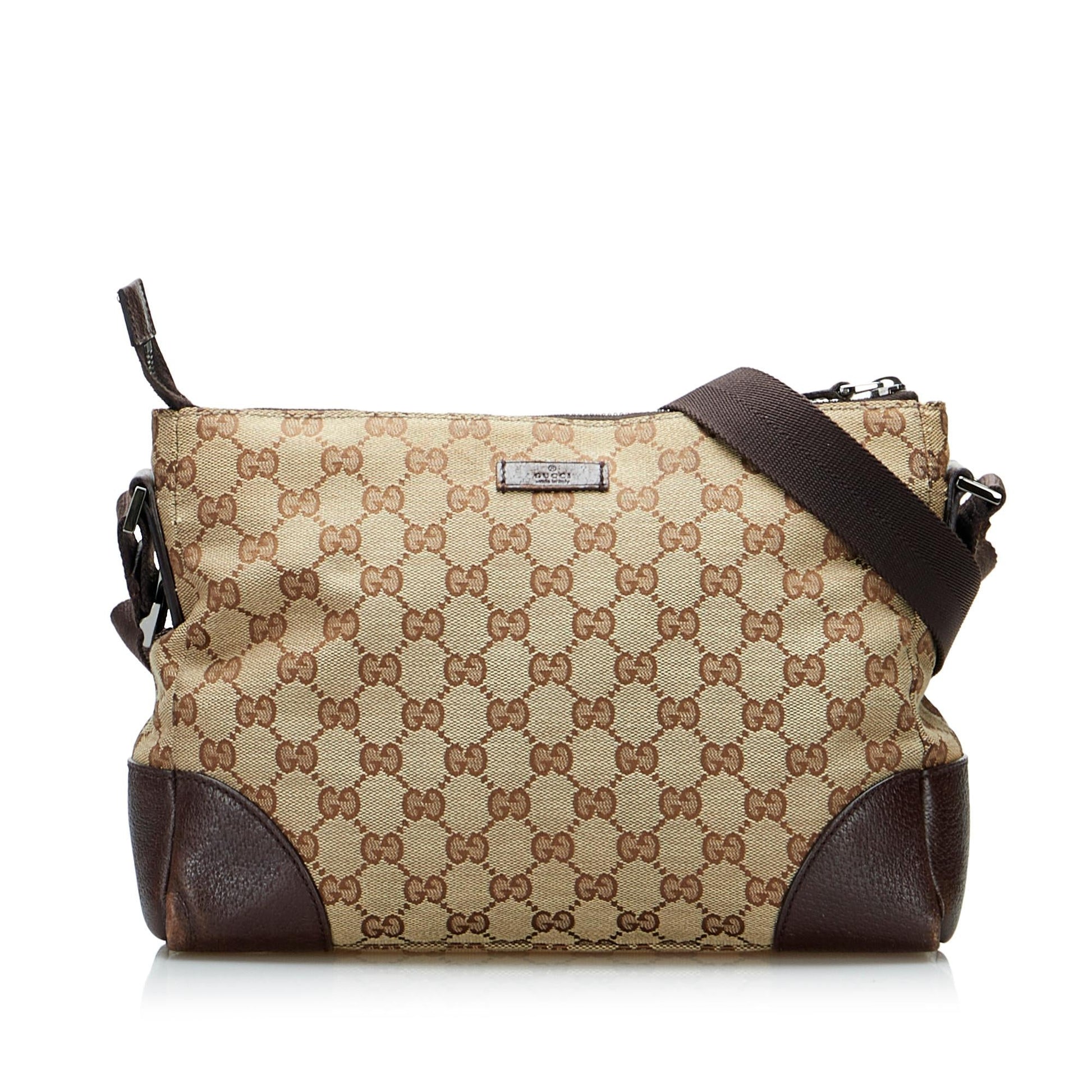 Gucci GG SHG-cXnh8W Canvas Calf Brown Crossbody Bag