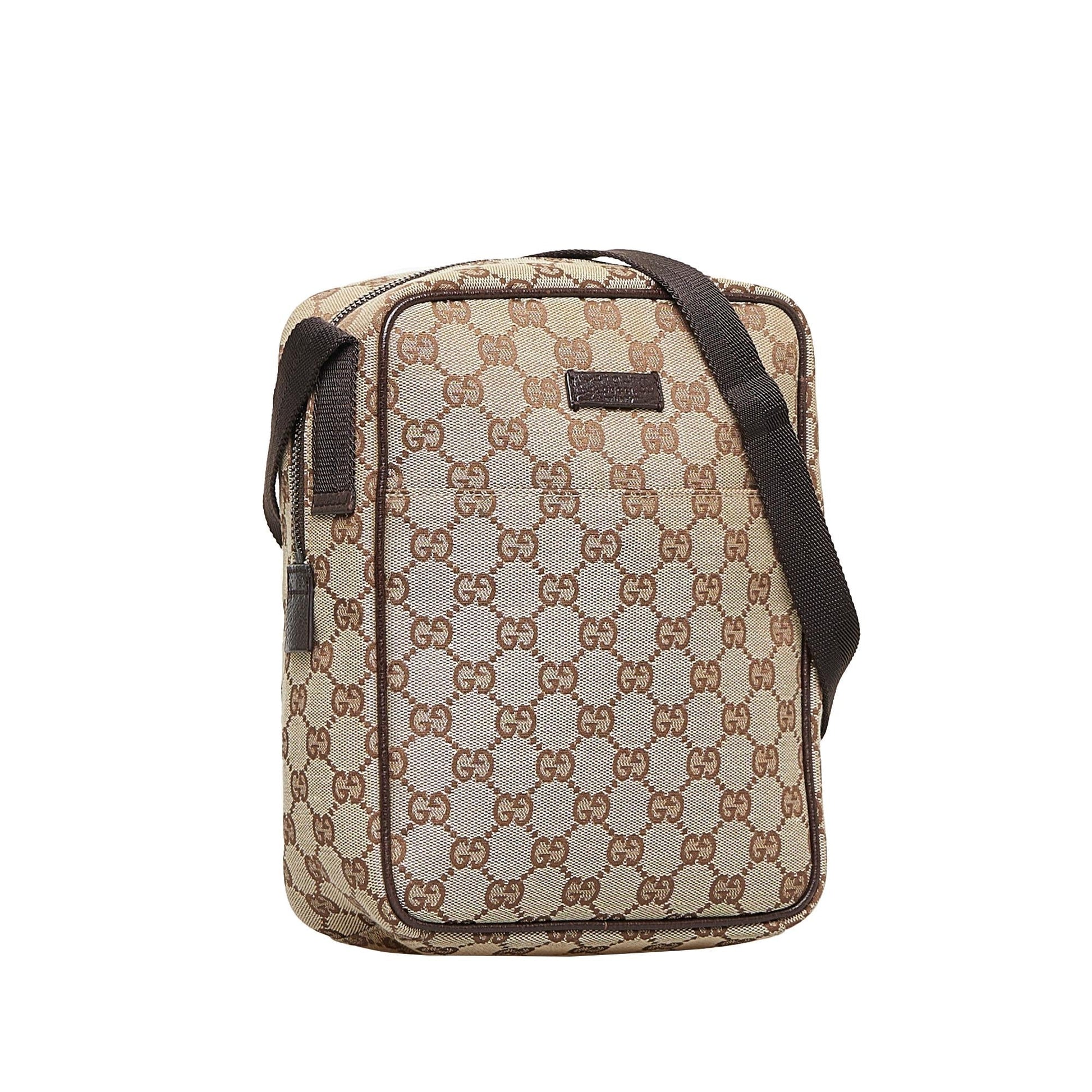 Gucci GG SHG-6LM6sB Canvas Calf Brown Crossbody Bag