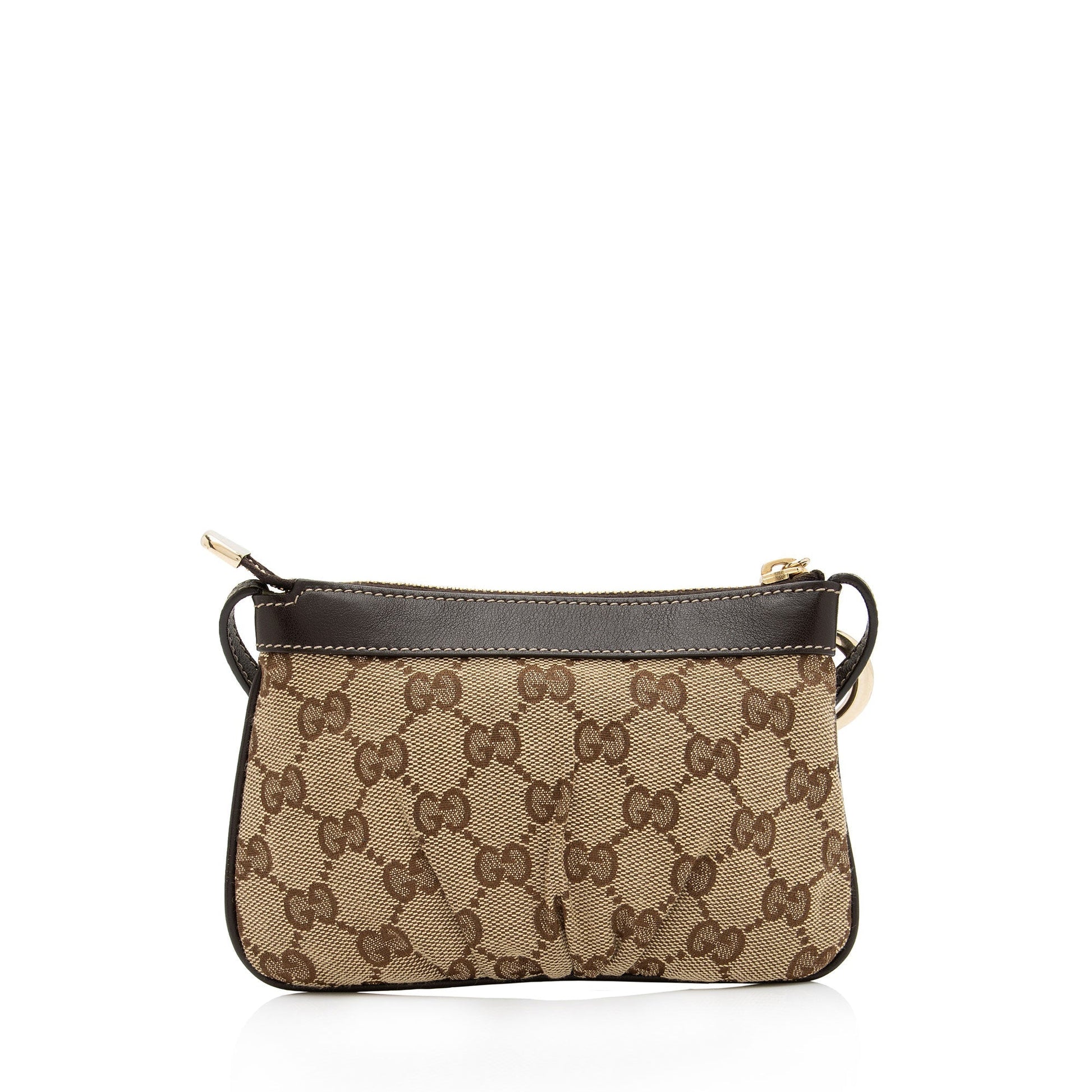 Gucci GG SHF-WODP3d Leather Canvas Brown Beige Crossbody Bag