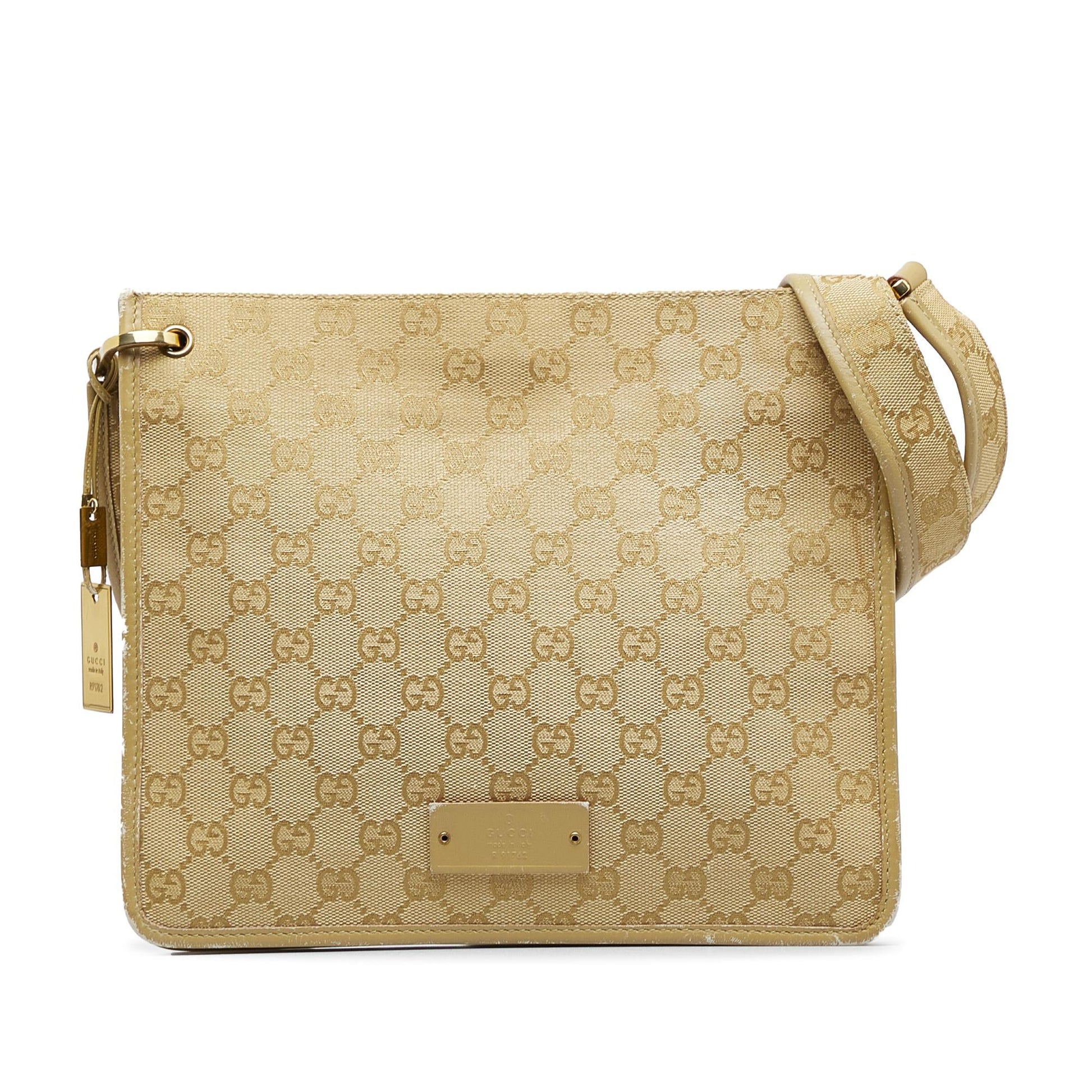 Gucci GG SHG-rnWSW2 Canvas Brown Crossbody Bag