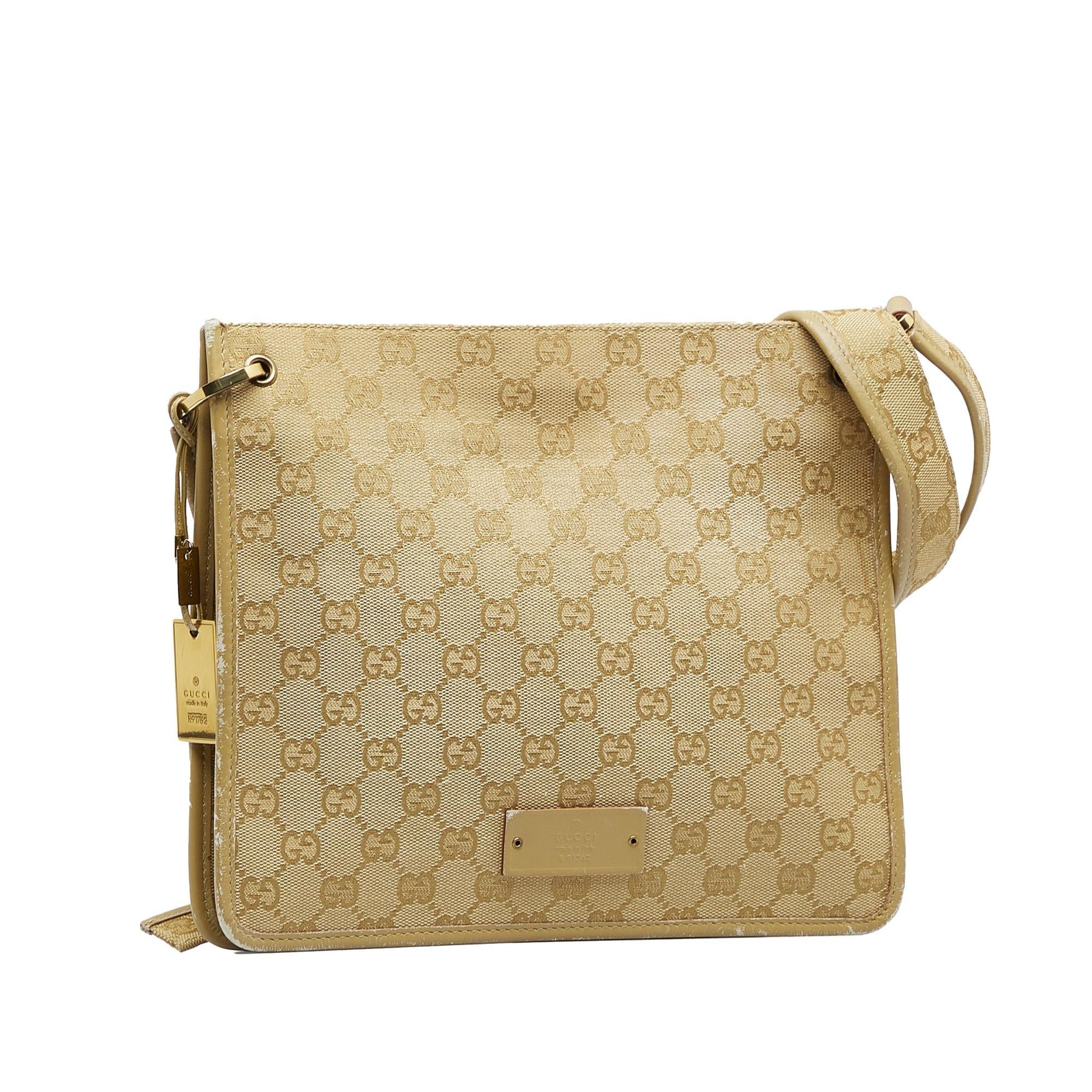 Gucci GG SHG-rnWSW2 Canvas Brown Crossbody Bag