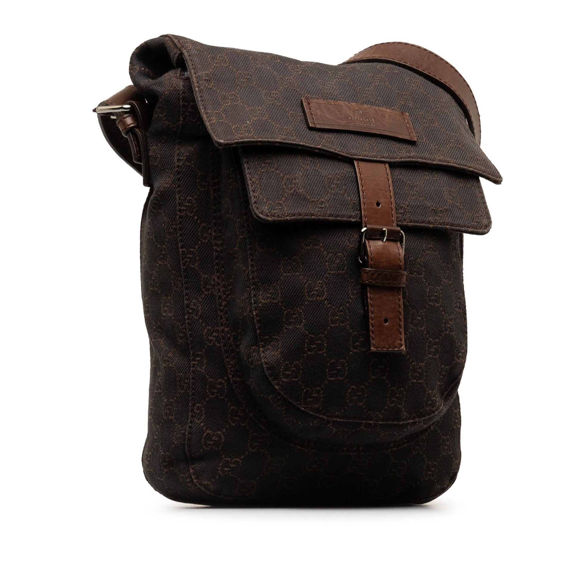 Gucci GG SHG-ut3J0m Canvas Brown Crossbody Bag