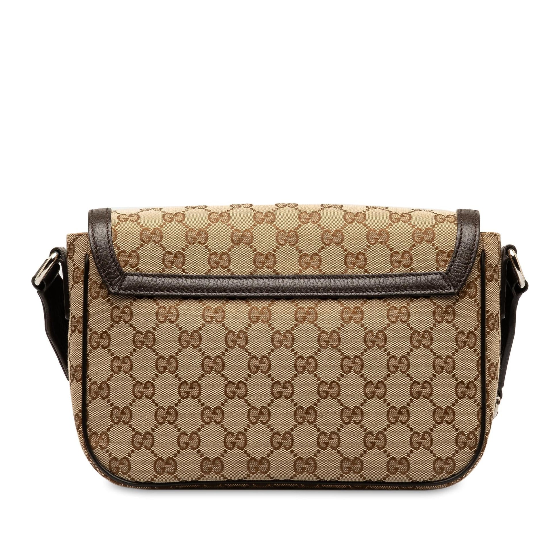 Gucci GG SHG-aoKGif Canvas Brown Crossbody Bag