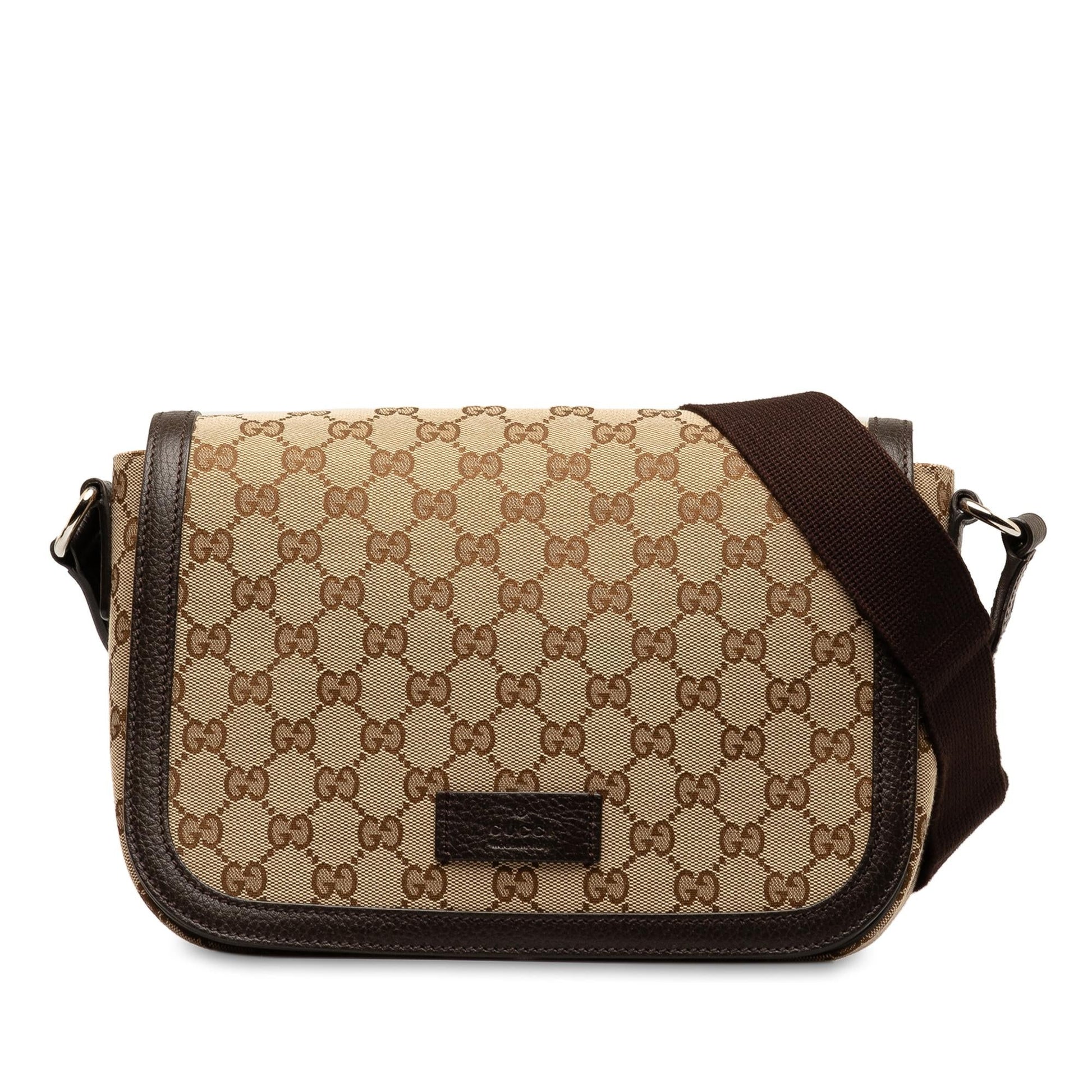 Gucci GG SHG-aoKGif Canvas Brown Crossbody Bag