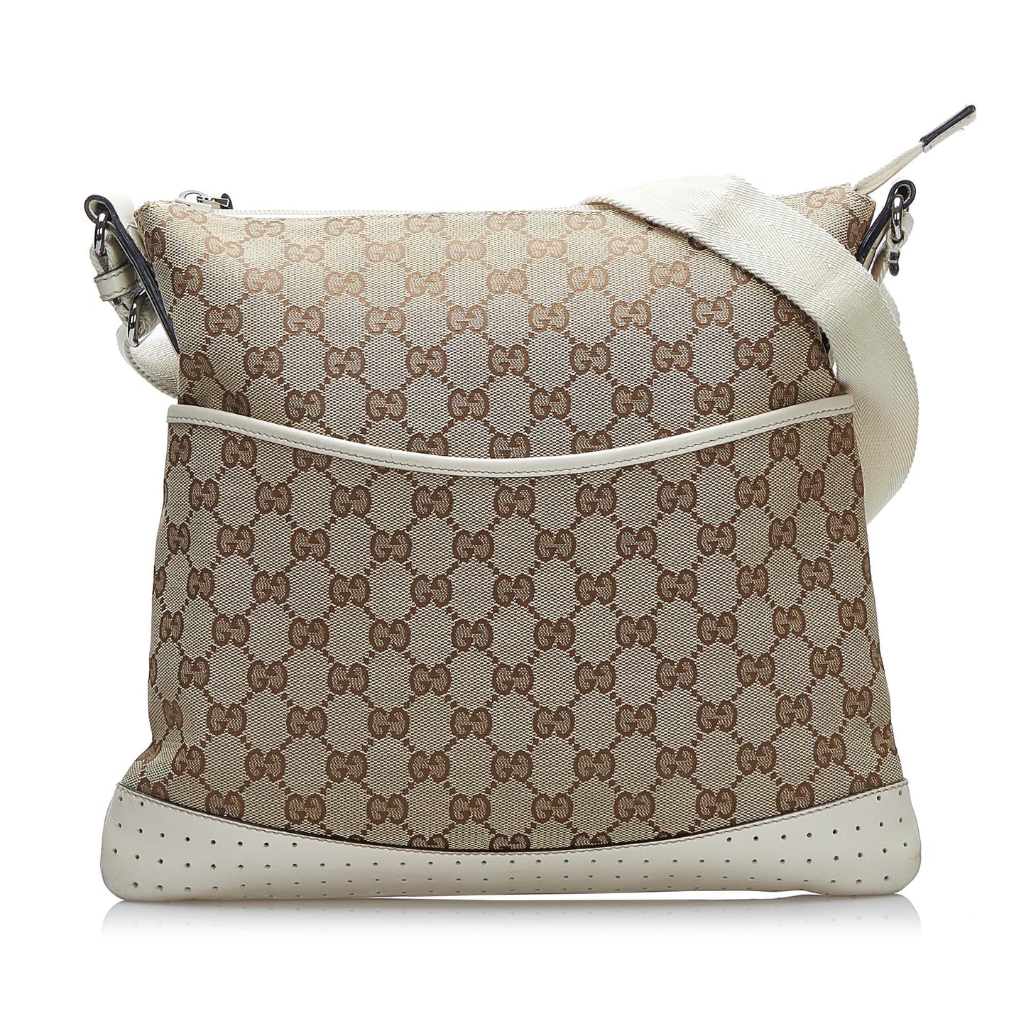 Gucci GG SHG Canvas White Brown Crossbody Bag