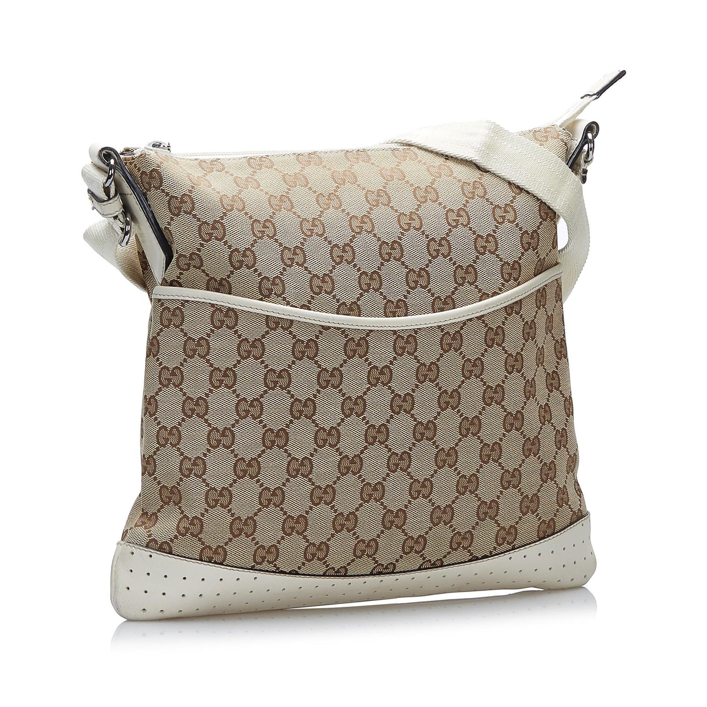 Gucci GG SHG Canvas White Brown Crossbody Bag