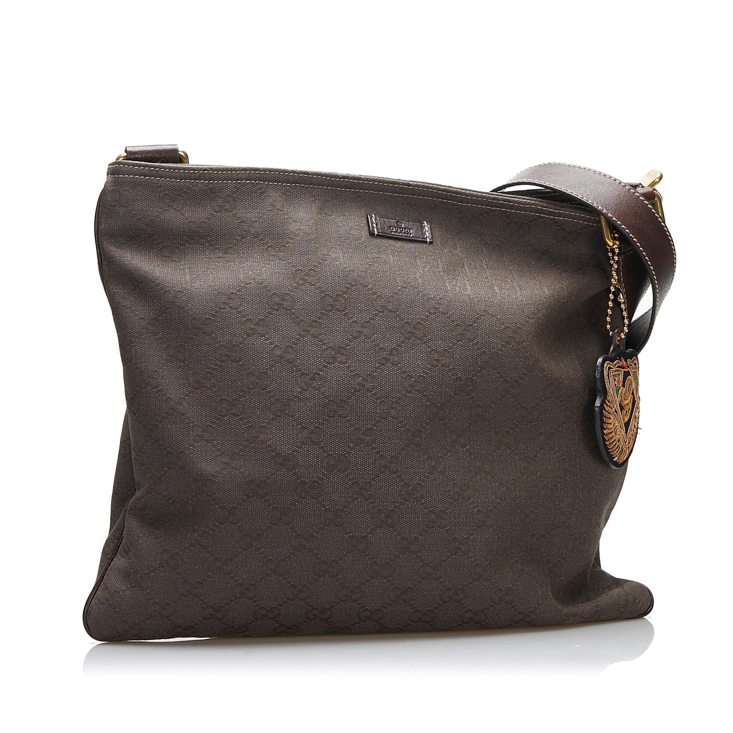 Gucci GG SHG-UOb4Kr Canvas Calf Brown Crossbody Bag
