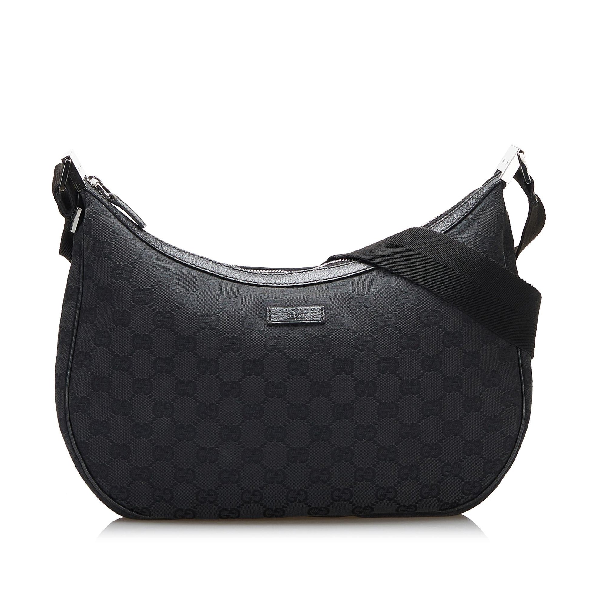 Gucci GG SHG-8JqiwJ Canvas Calf Black Crossbody Bag