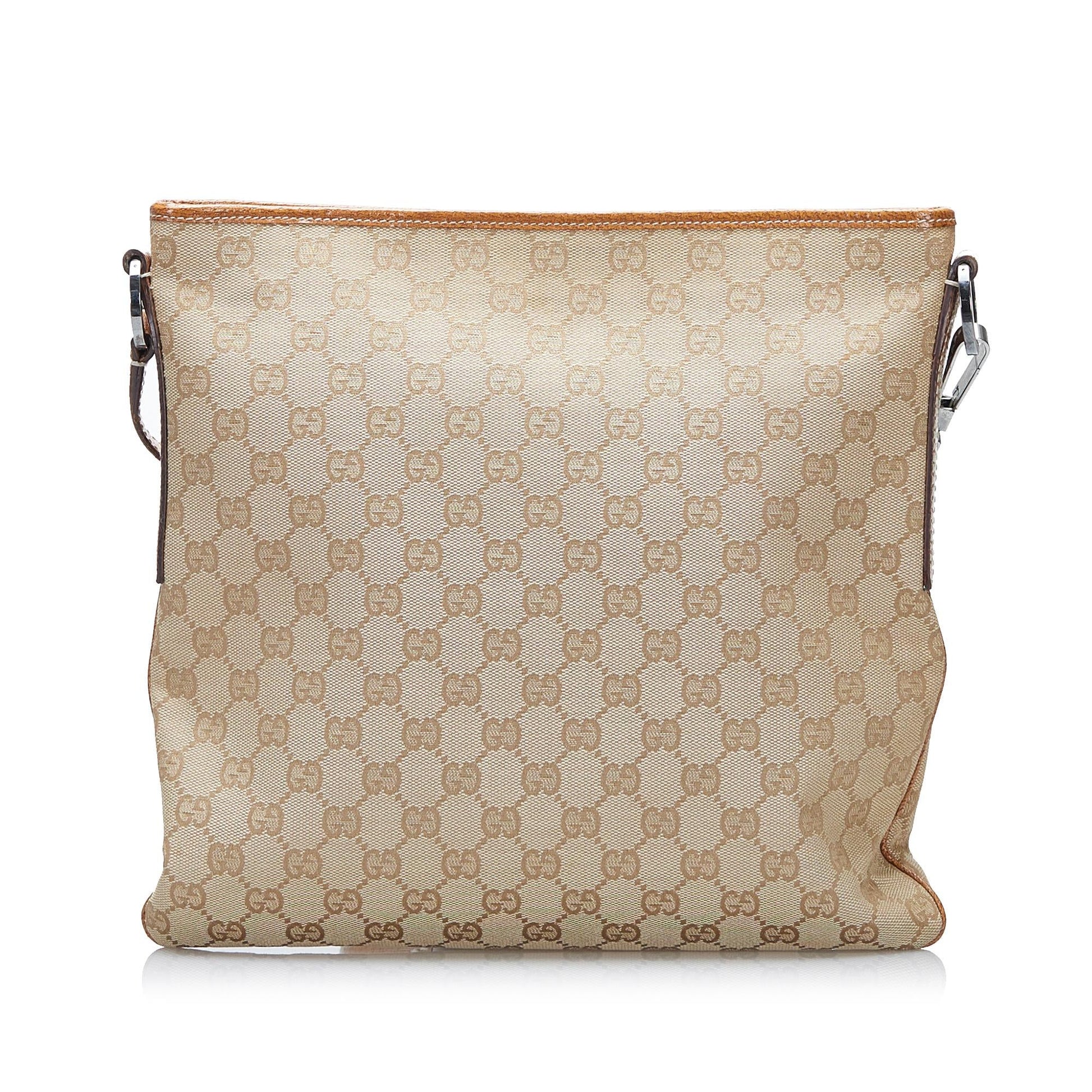 Gucci GG SHG-tZDWnx Canvas Calf Brown Crossbody Bag