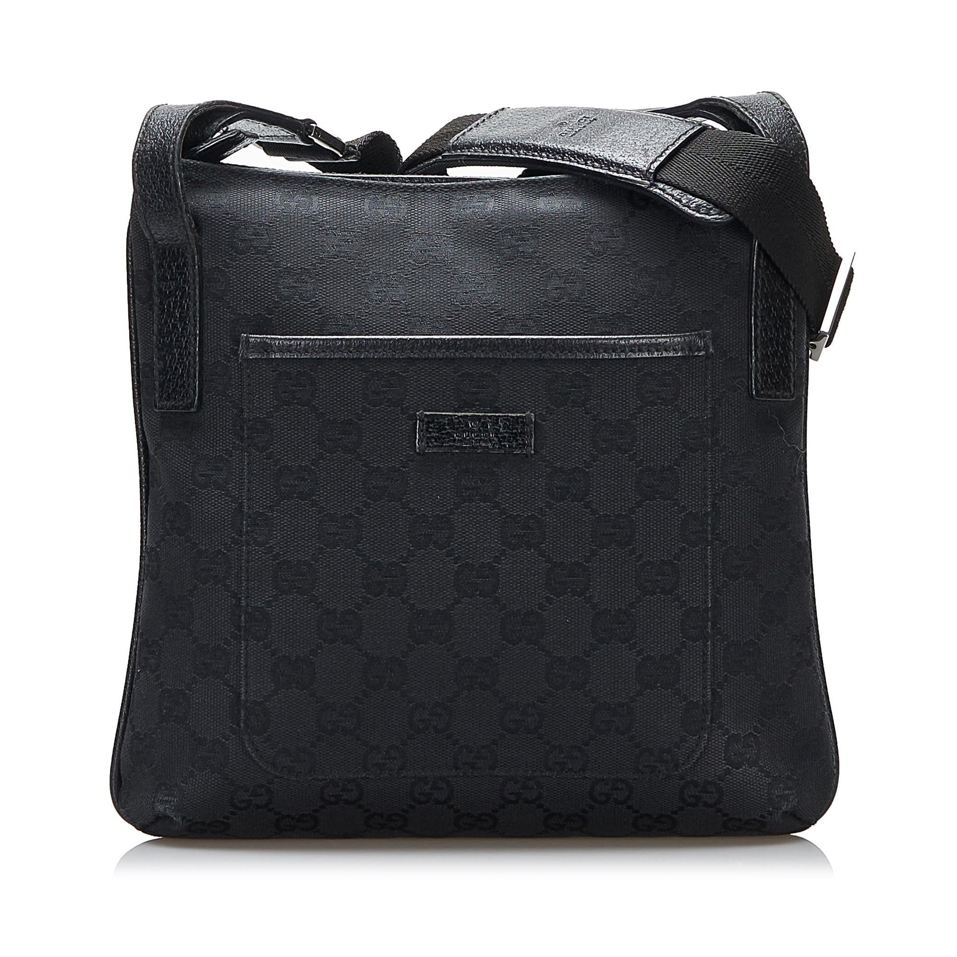 Gucci GG SHG-TeWX8t Canvas Calf Black Crossbody Bag