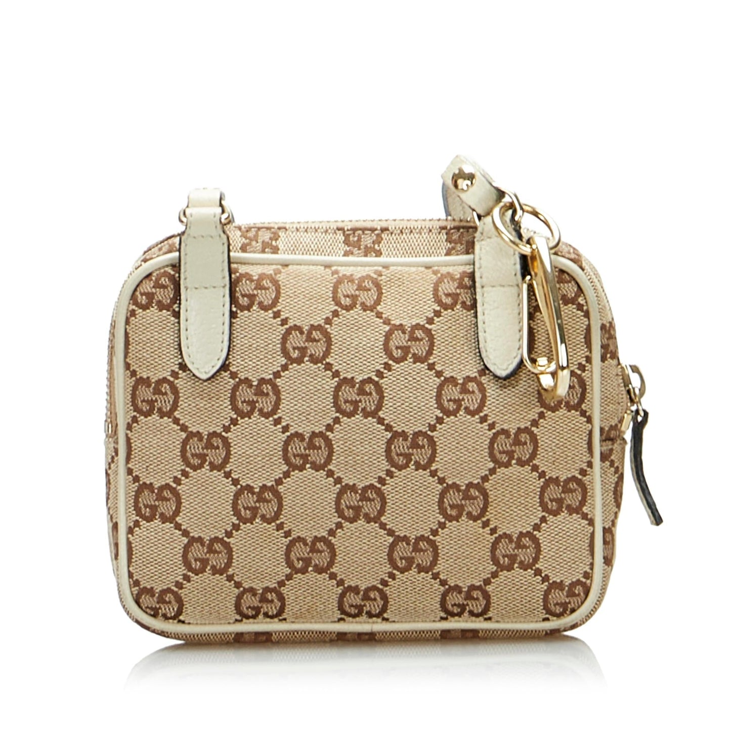 Gucci GG SHG-RefS1k Canvas Calf White Brown Crossbody Bag