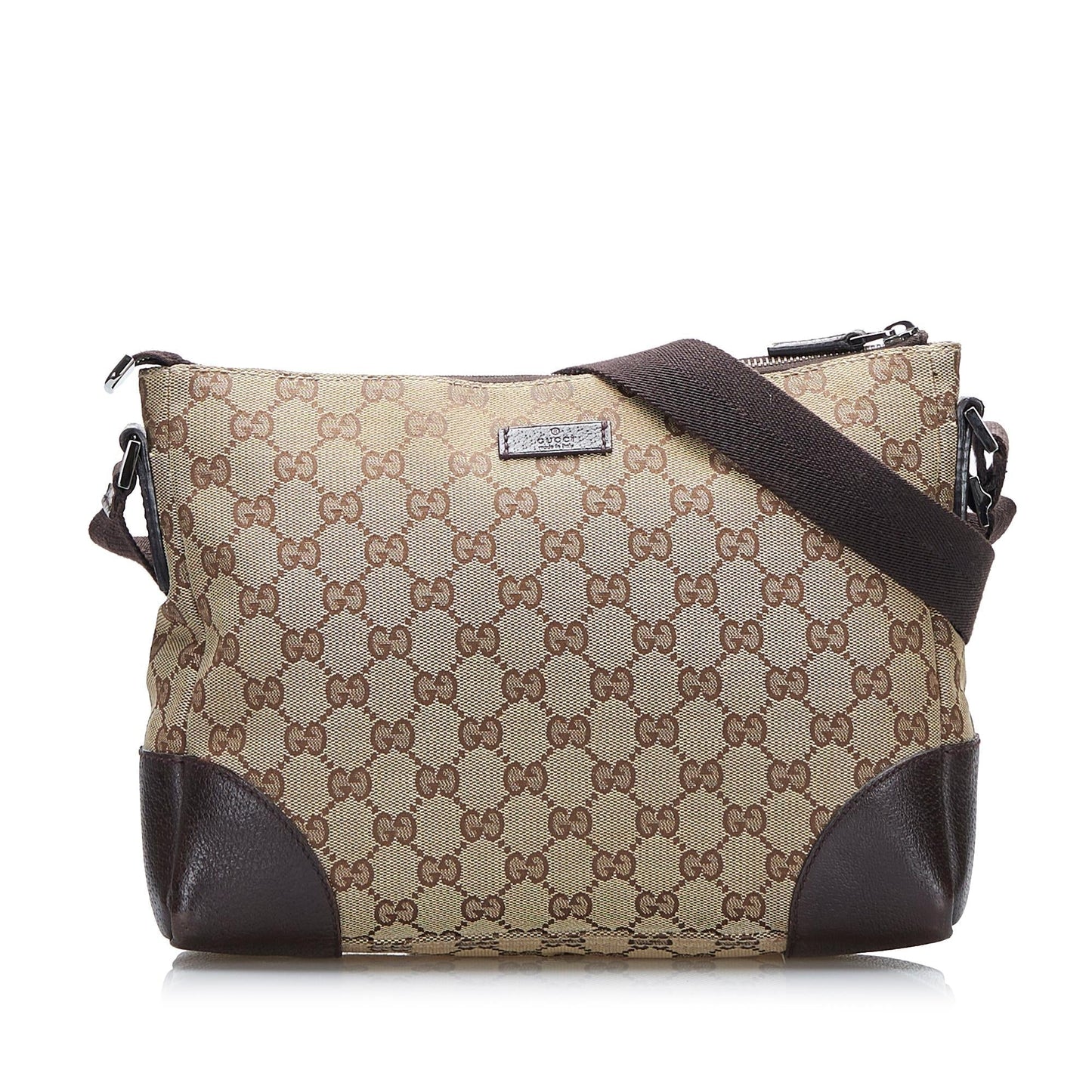 Gucci GG SHG-I6scNT Canvas Calf Brown Crossbody Bag