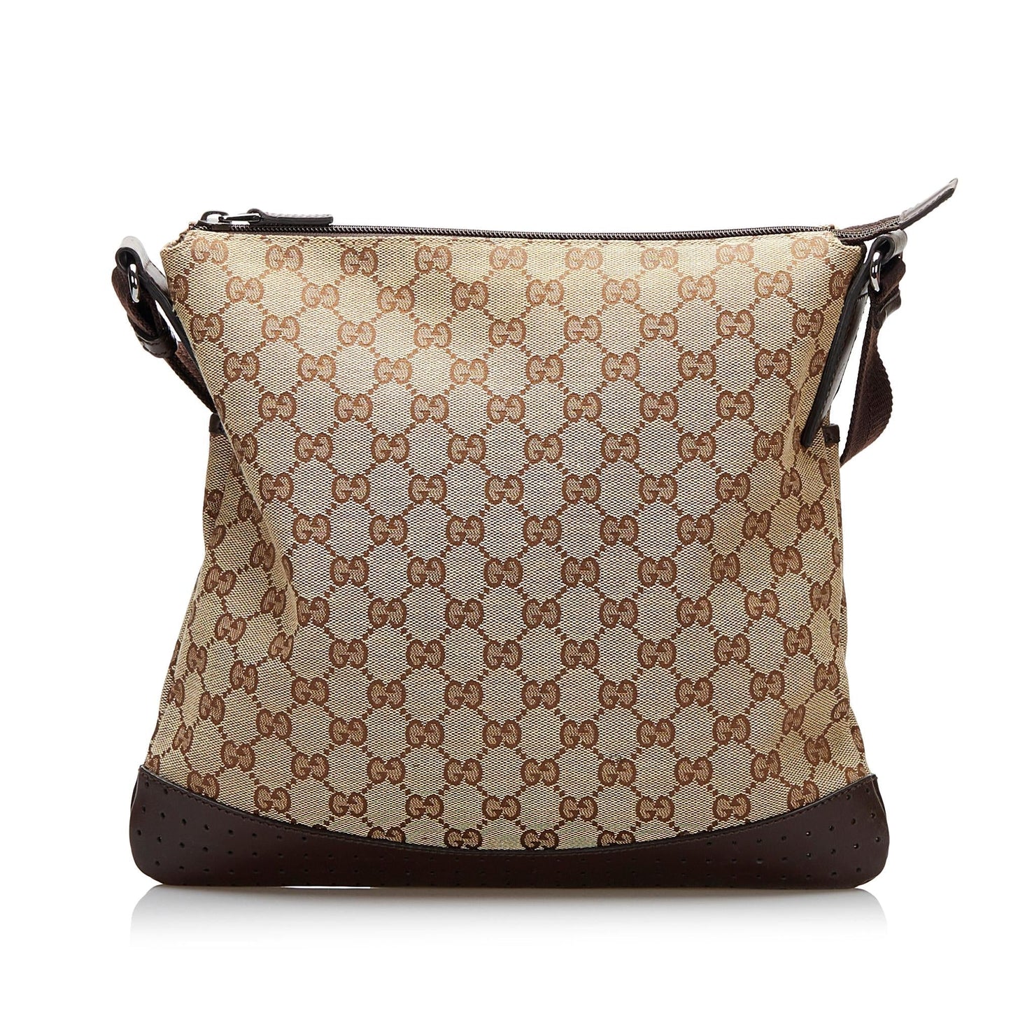 Gucci GG SHG-hh43k8 Canvas Calf Brown Crossbody Bag