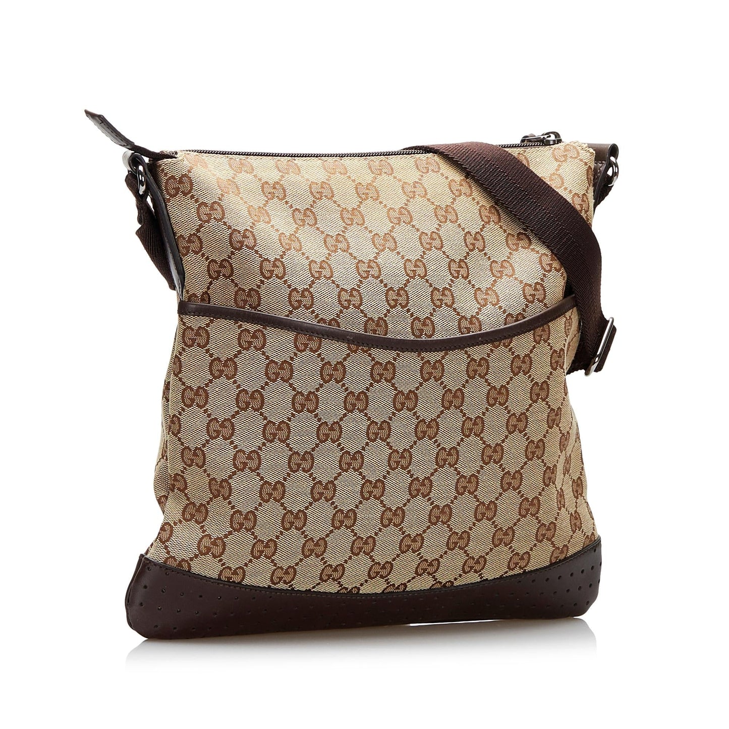 Gucci GG SHG-hh43k8 Canvas Calf Brown Crossbody Bag