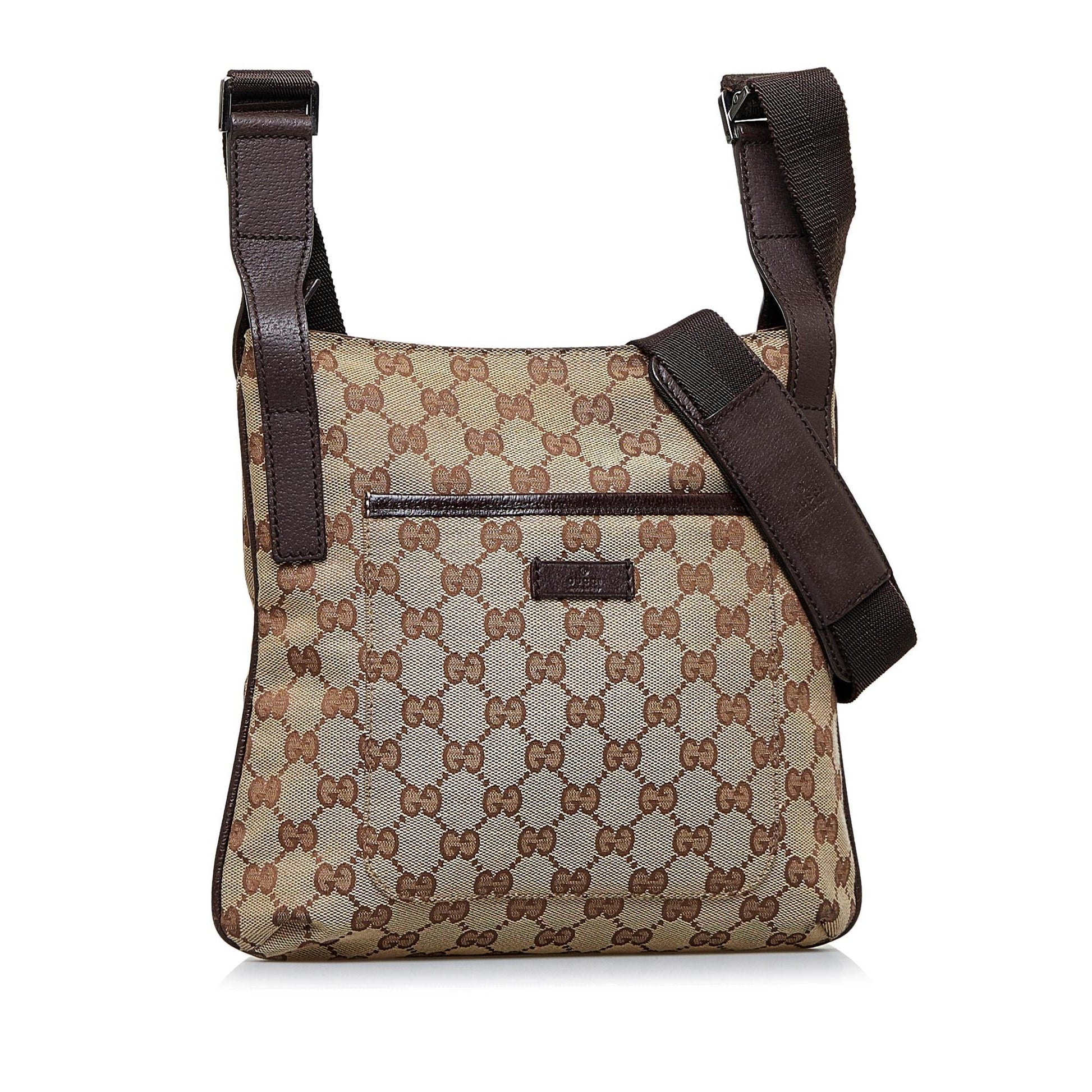 Gucci GG SHG-KjzGux Canvas Calf Brown Crossbody Bag
