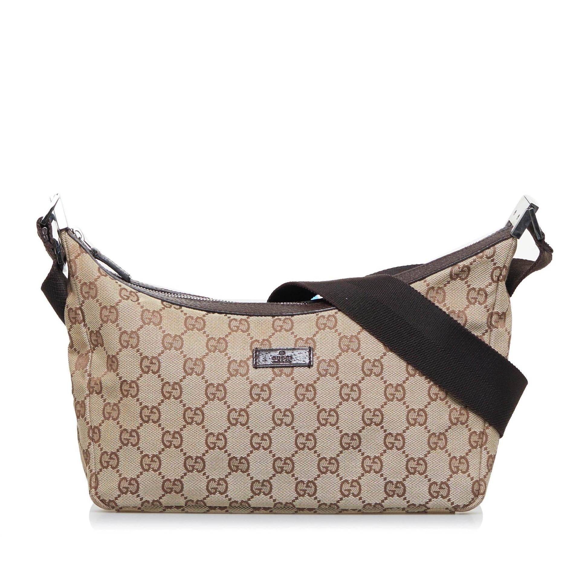 Gucci GG SHG-huROyb Canvas Brown Crossbody Bag