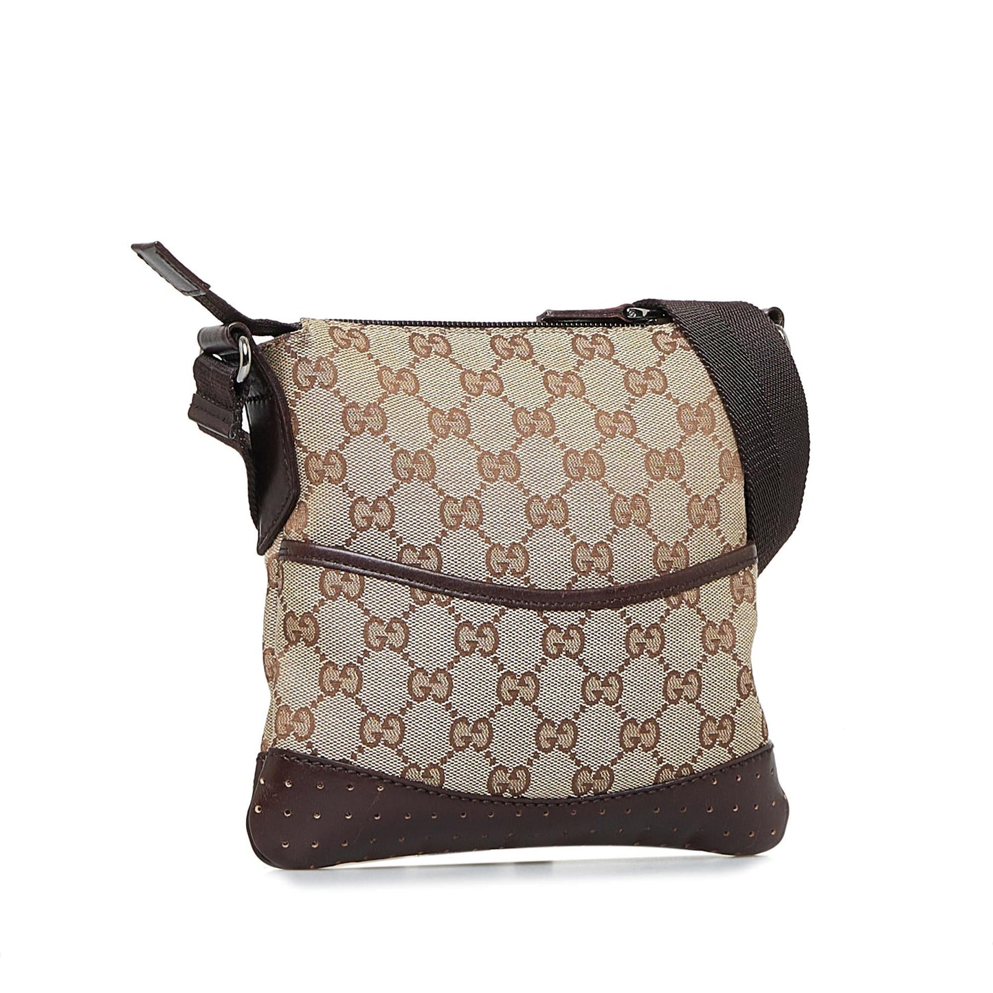 Gucci GG SHG-3LjGj8 Canvas Calf Brown Crossbody Bag