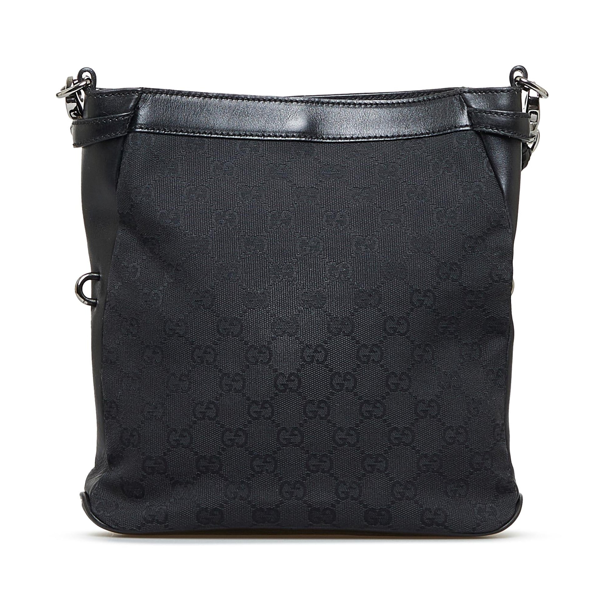 Gucci GG SHG-svpYSh Canvas Calf Black Crossbody Bag