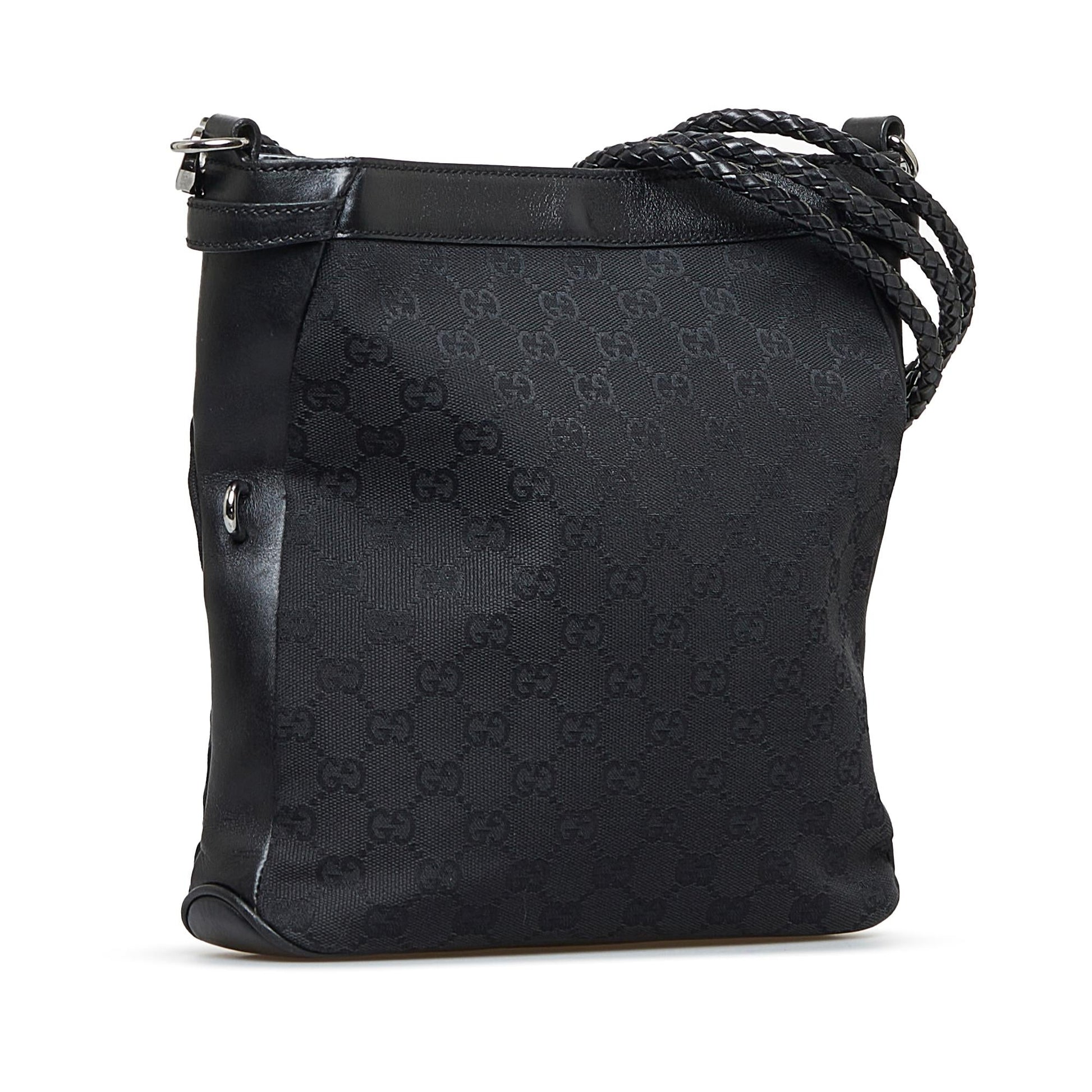 Gucci GG SHG-svpYSh Canvas Calf Black Crossbody Bag