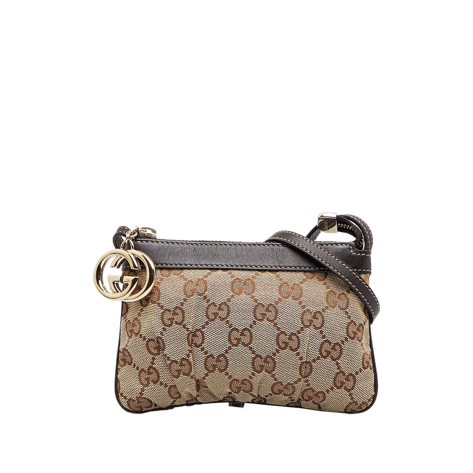 Gucci GG SHG-wAEYtQ Canvas Calf Brown Crossbody Bag