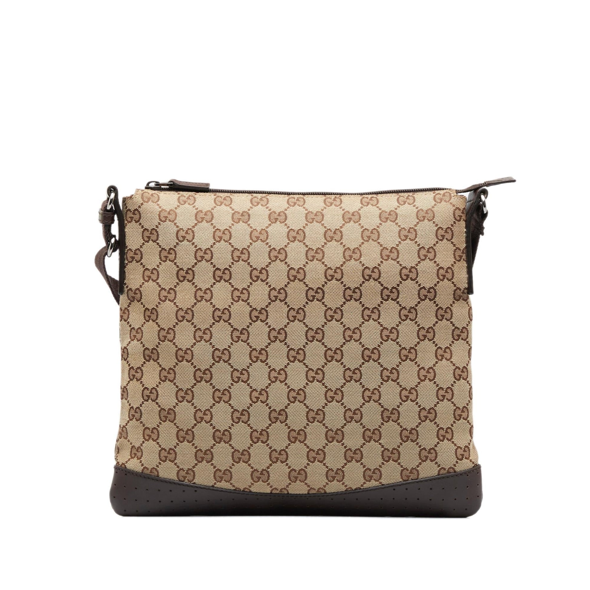 Gucci GG SHG-HiuUF3 Canvas Calf Brown Crossbody Bag