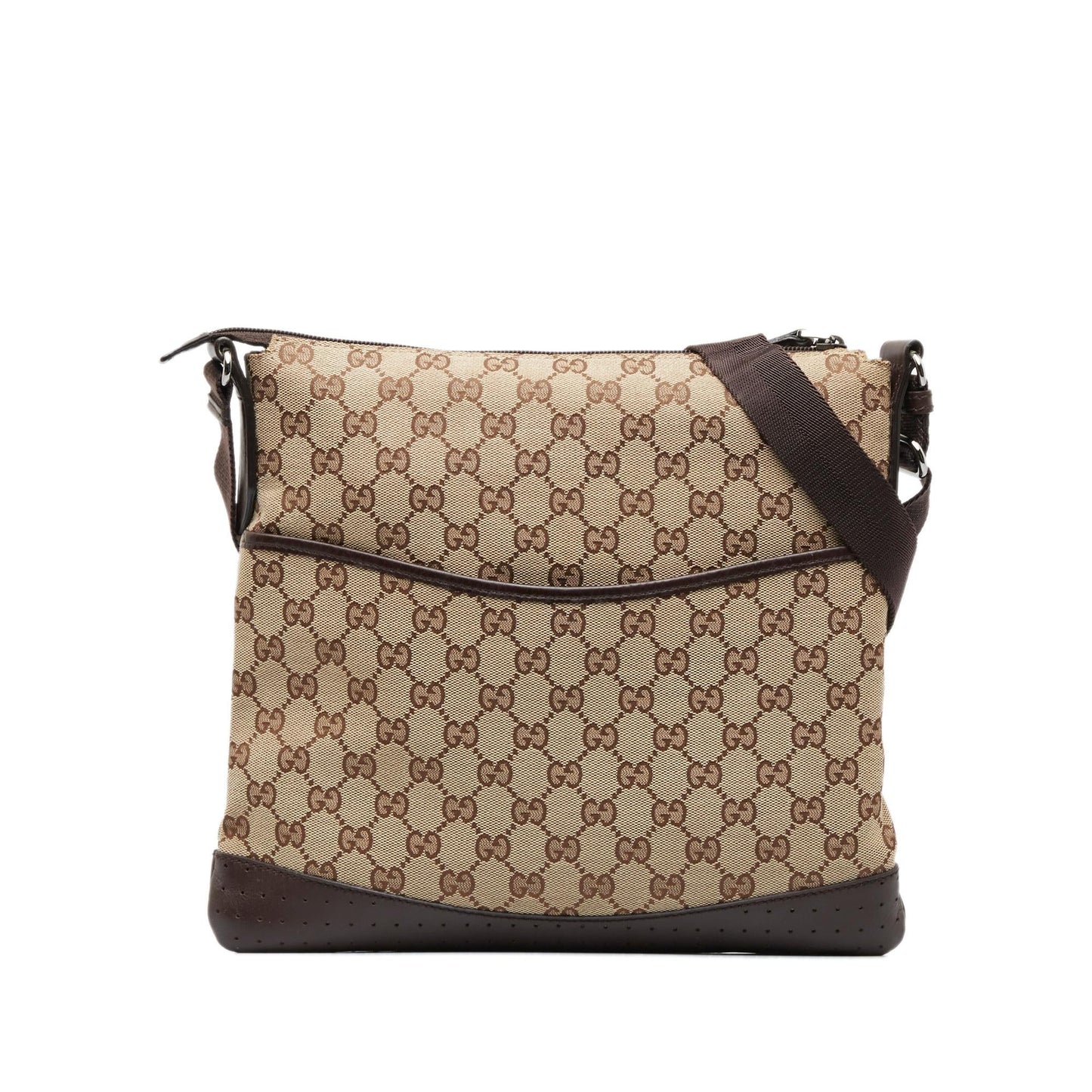 Gucci GG SHG-HiuUF3 Canvas Calf Brown Crossbody Bag