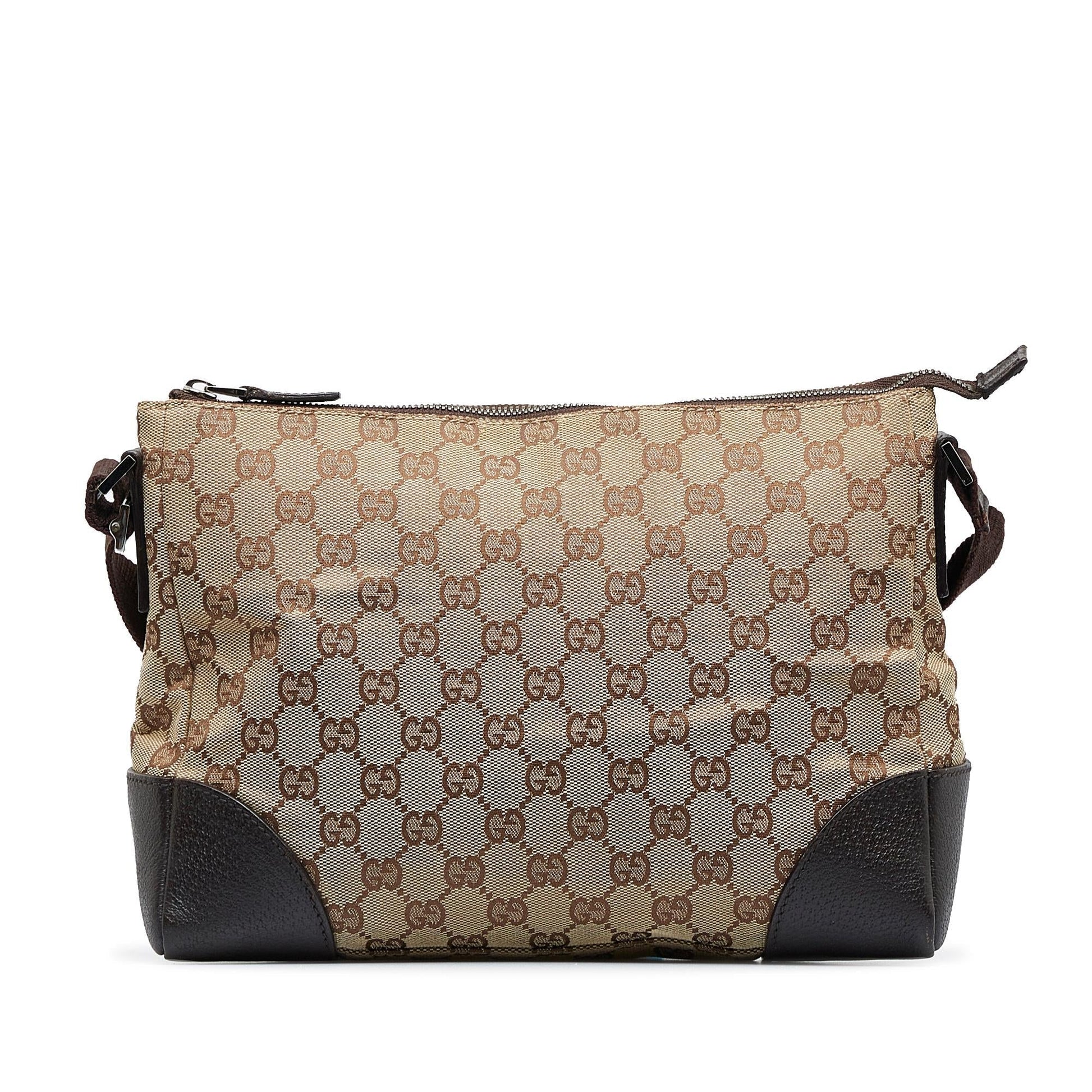 Gucci GG SHG-1xWNFP Canvas Calf Brown Crossbody Bag