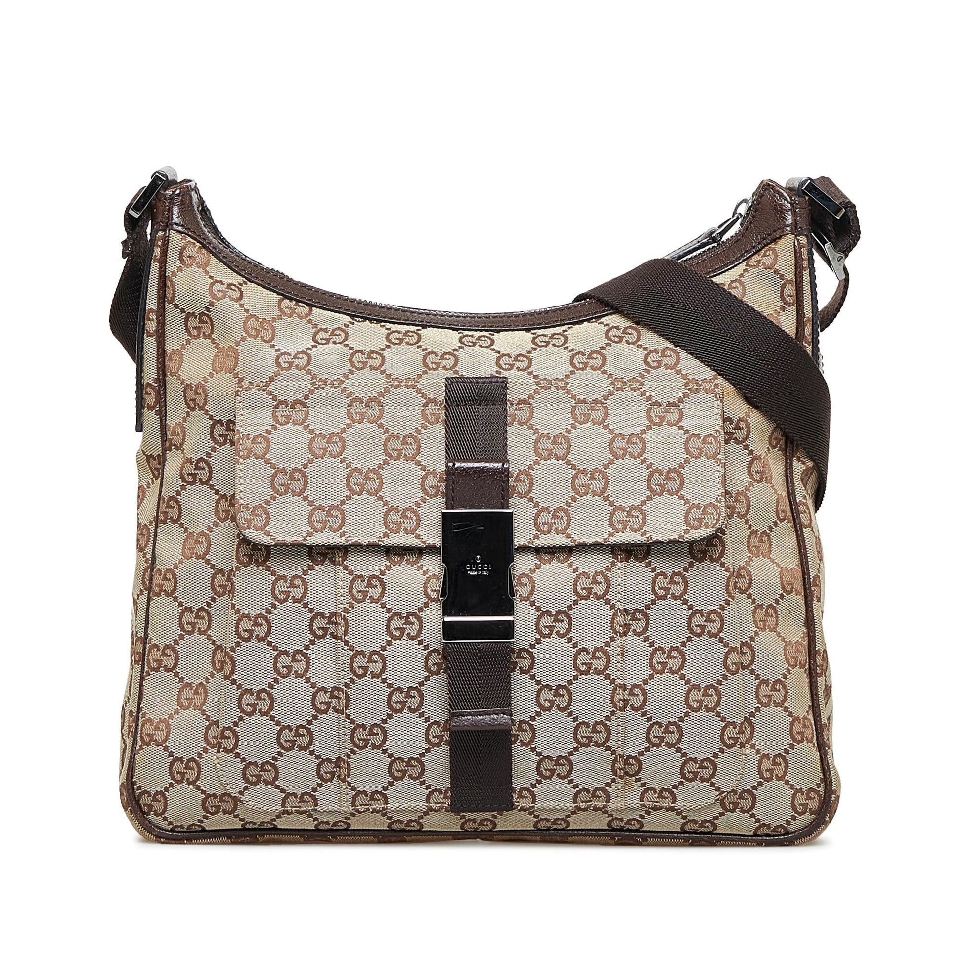 Gucci GG SHG-woM325 Canvas Brown Crossbody Bag