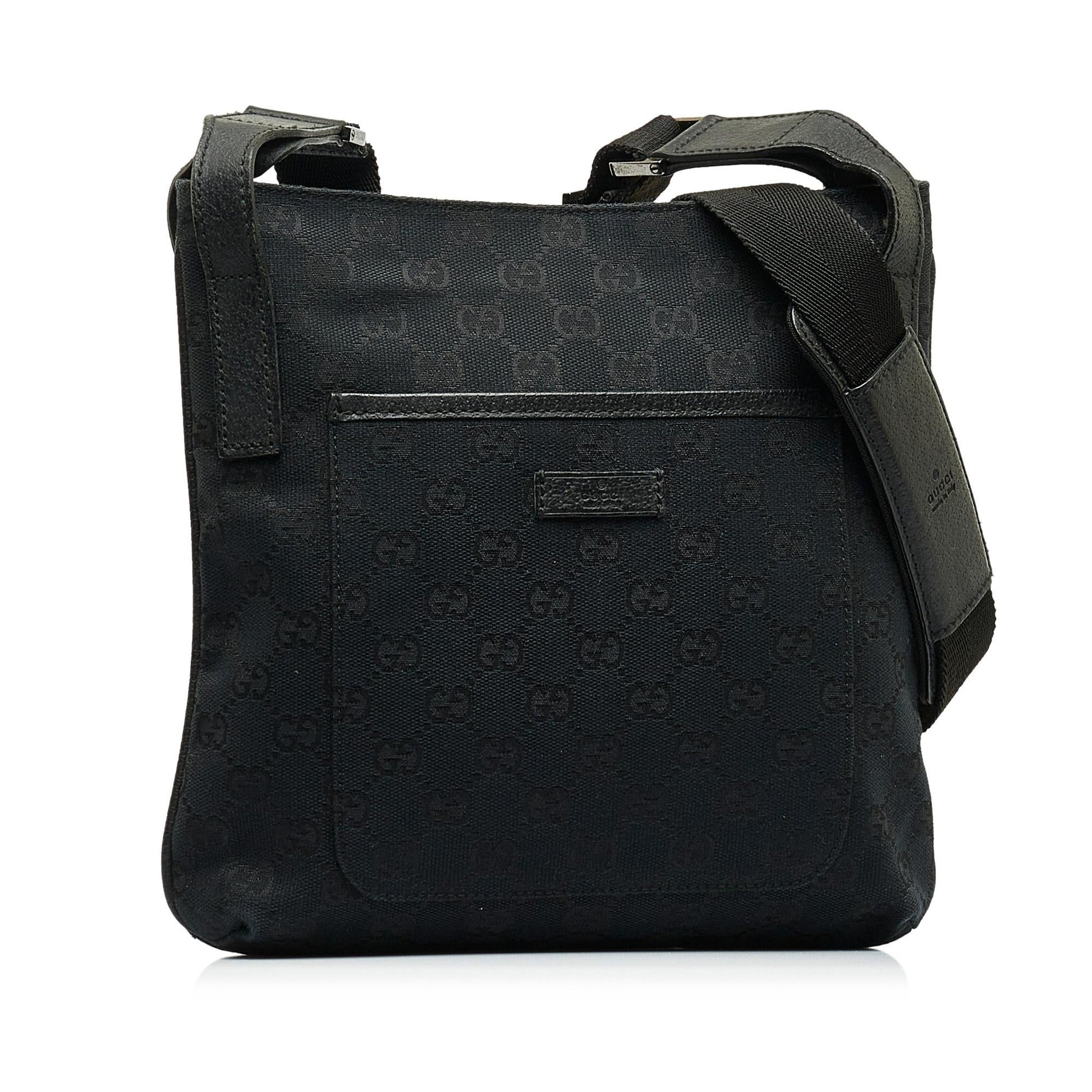 Gucci GG SHG-2XVn99 Canvas Calf Black Crossbody Bag