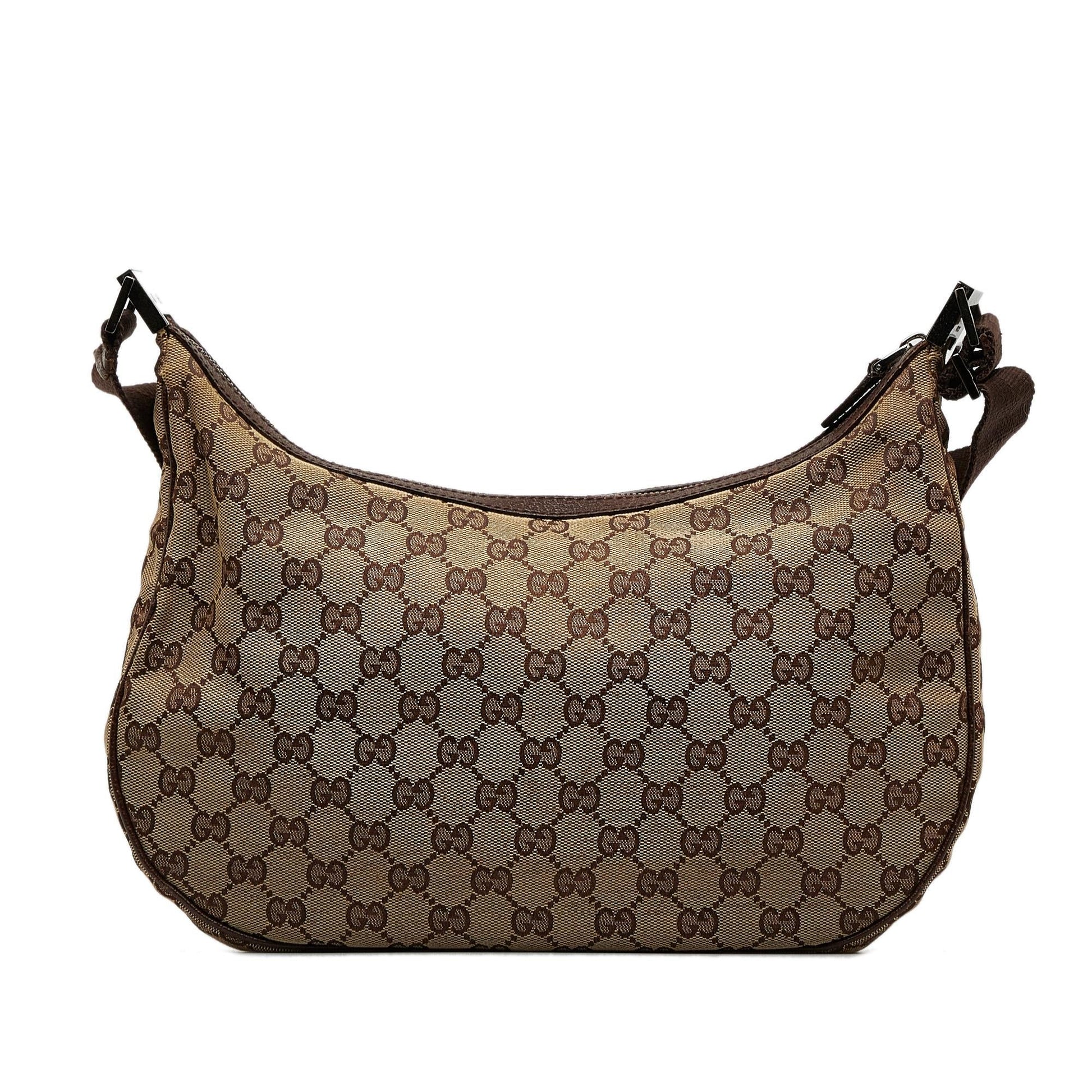 Gucci GG SHG-QJp6Hg Canvas Calf Brown Crossbody Bag