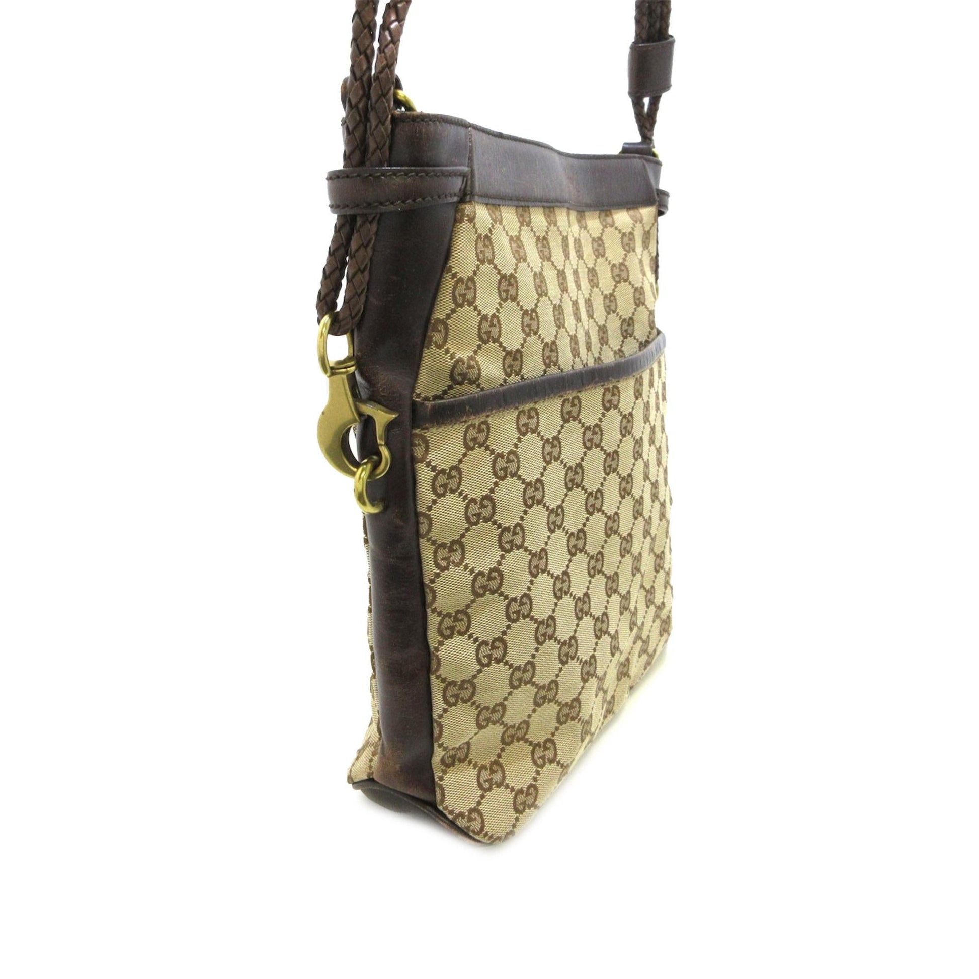Gucci GG SHG-yLPVed Canvas Brown Crossbody Bag