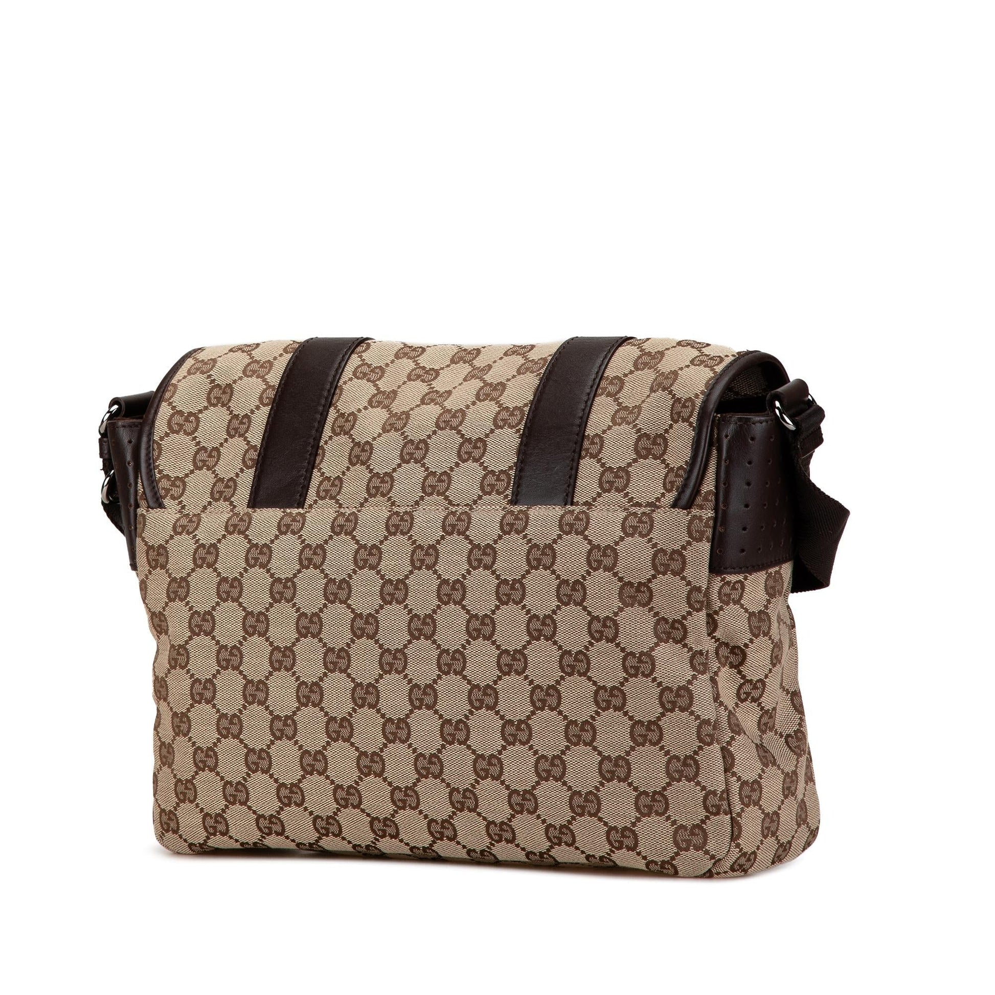 Gucci GG SHG-KrcAr7 Canvas Calf Brown Crossbody Bag
