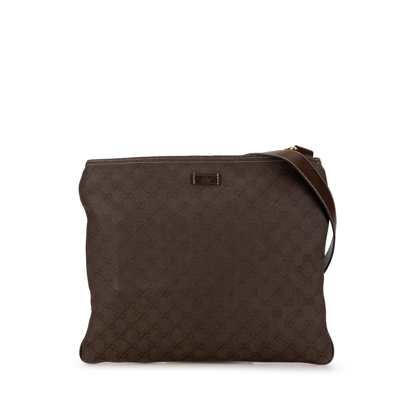 Gucci GG SHG-2o6e7J Canvas Calf Brown Crossbody Bag