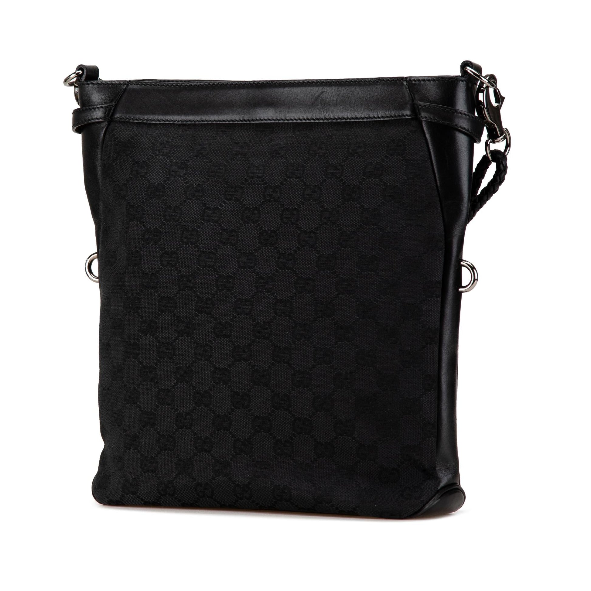 Gucci GG SHG-1BclAX Canvas Calf Black Crossbody Bag