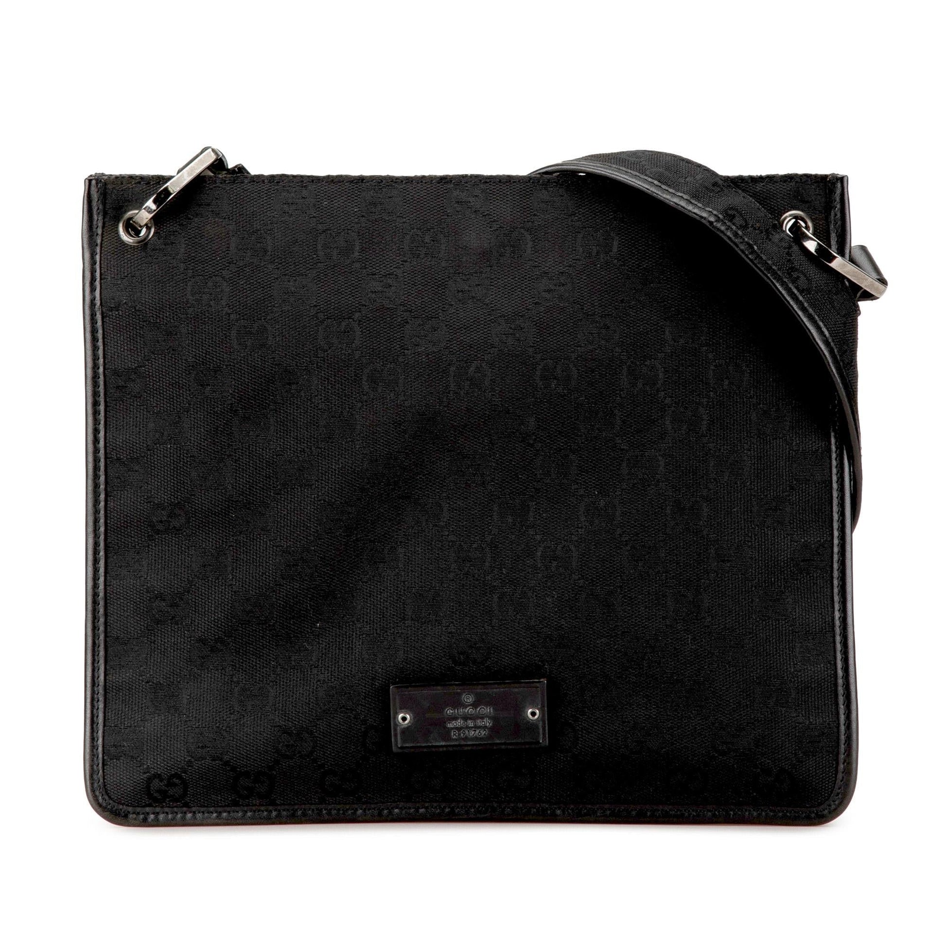 Gucci GG SHG-1oVB9G Canvas Calf Black Crossbody Bag