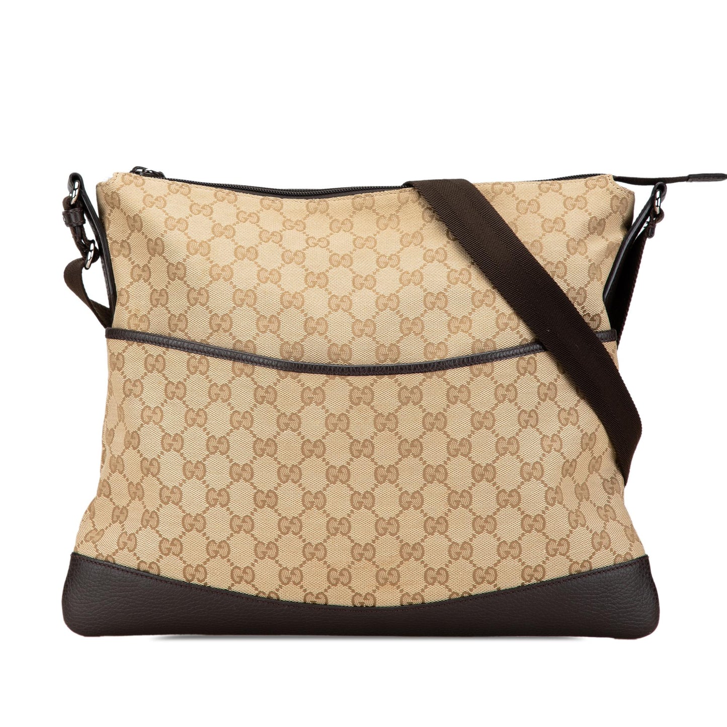 Gucci GG SHG-8wyNZW Canvas Calf Brown Crossbody Bag