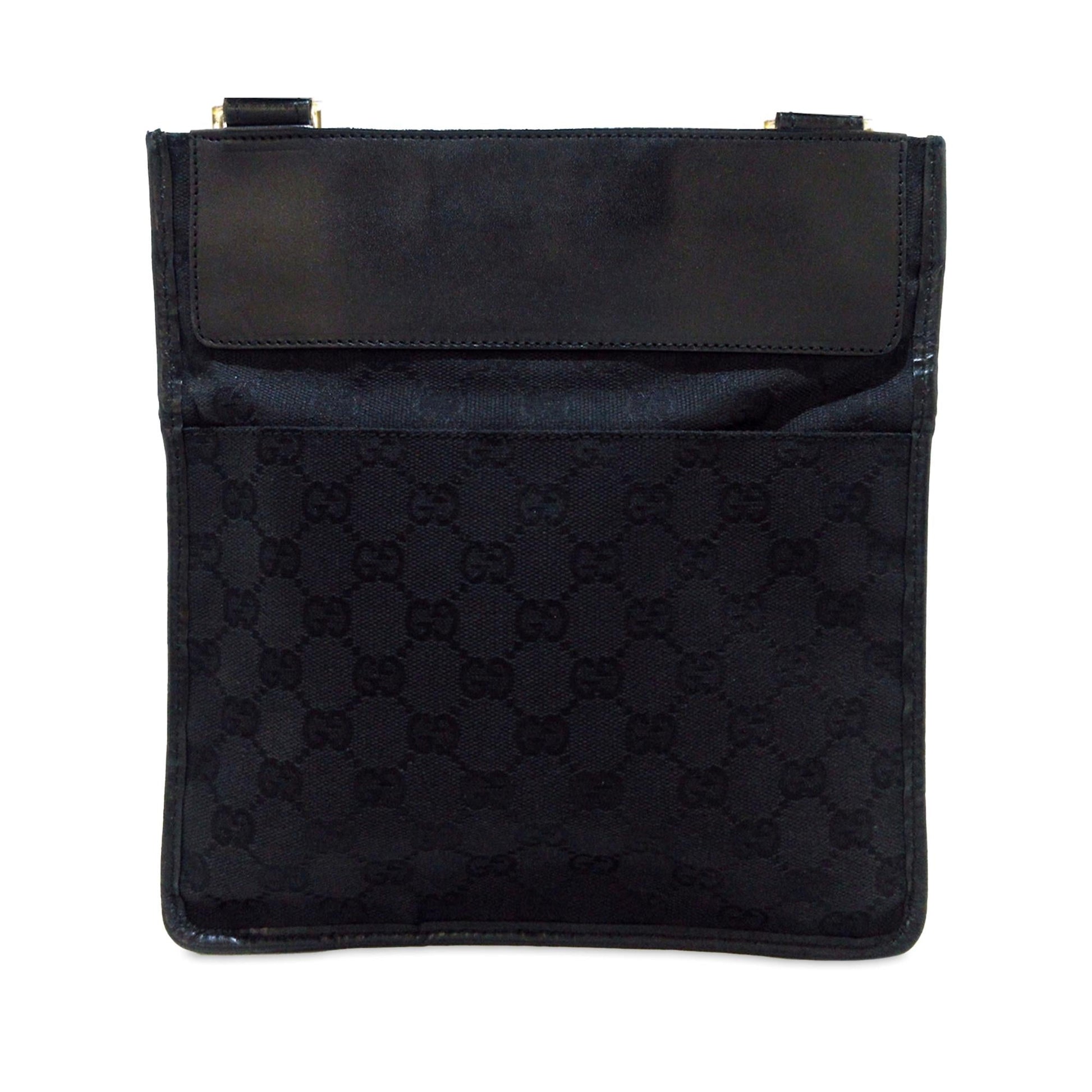 Gucci GG SHG-L7riDr Canvas Black Crossbody Bag