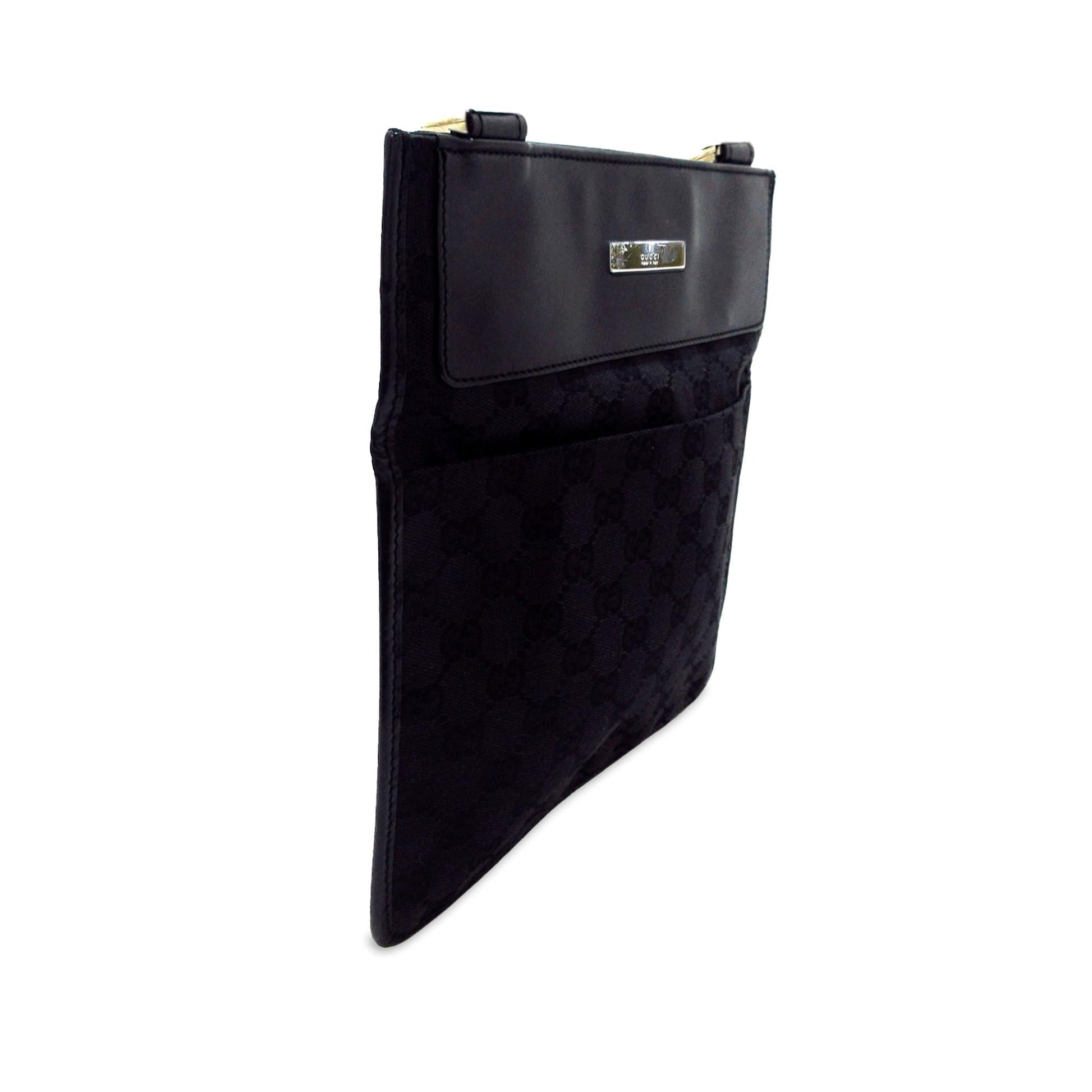 Gucci GG SHG-L7riDr Canvas Black Crossbody Bag