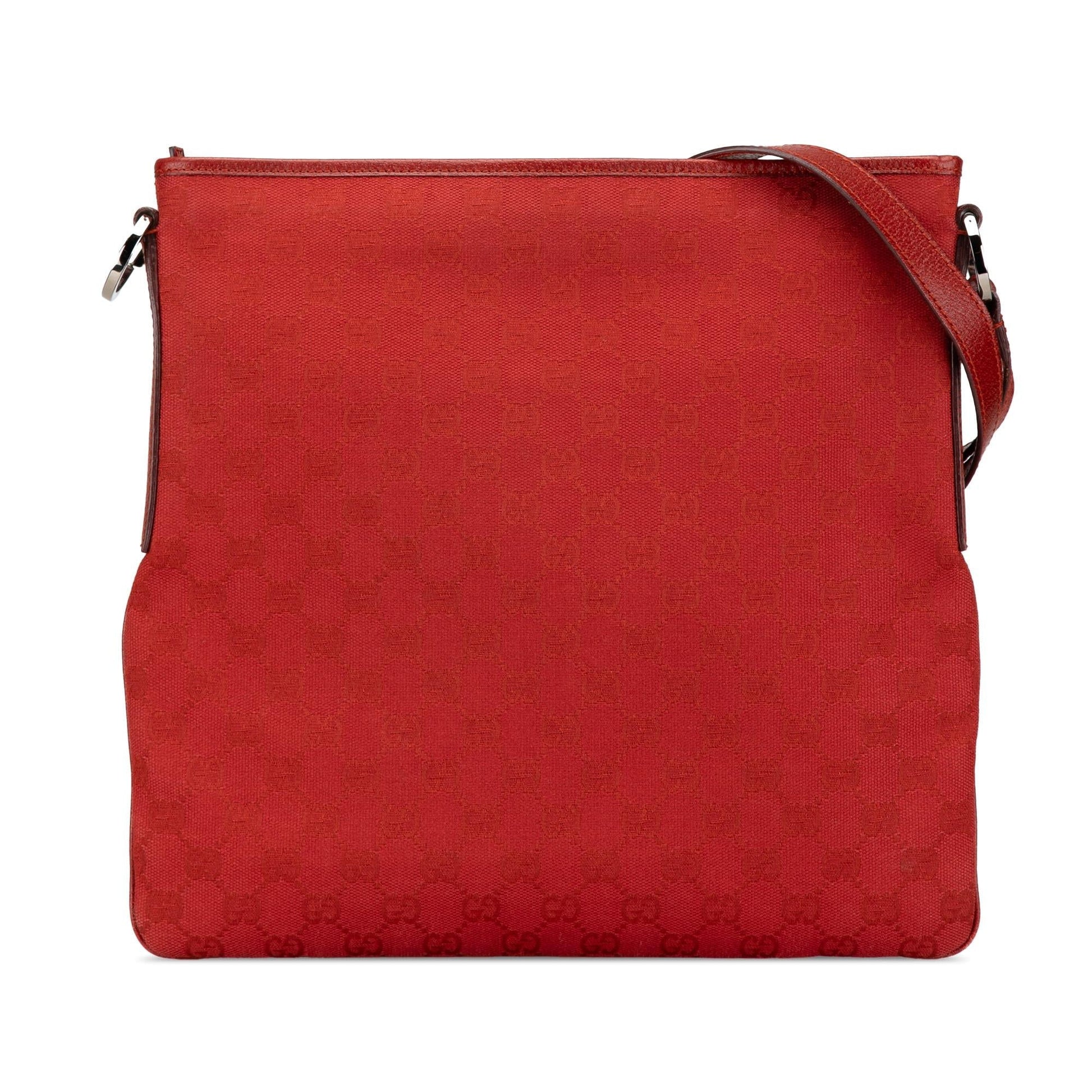 Gucci GG Canvas Calf Red Crossbody Bag Crossbody 14
