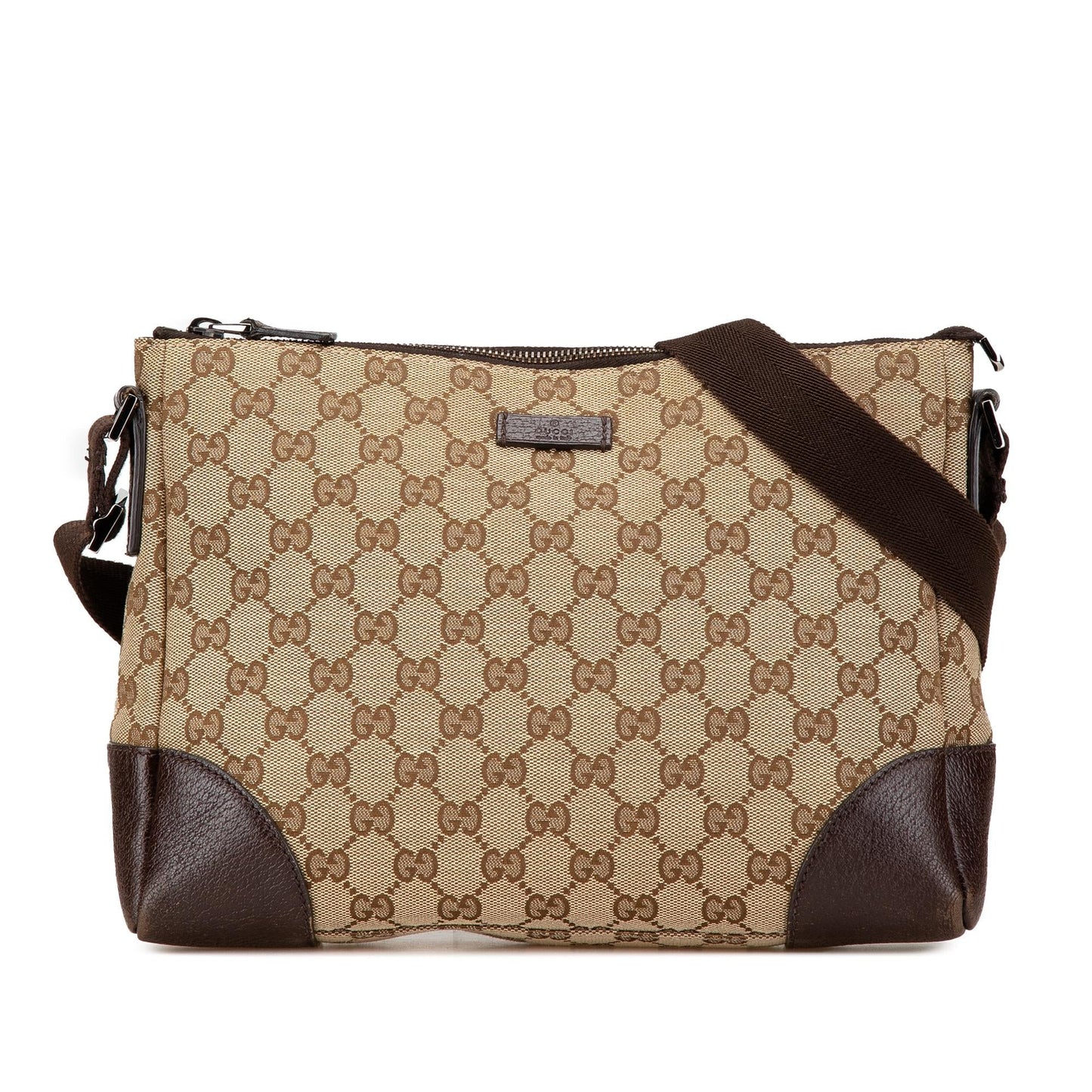 Gucci GG Canvas Calf Brown Crossbody Bag Crossbody 16