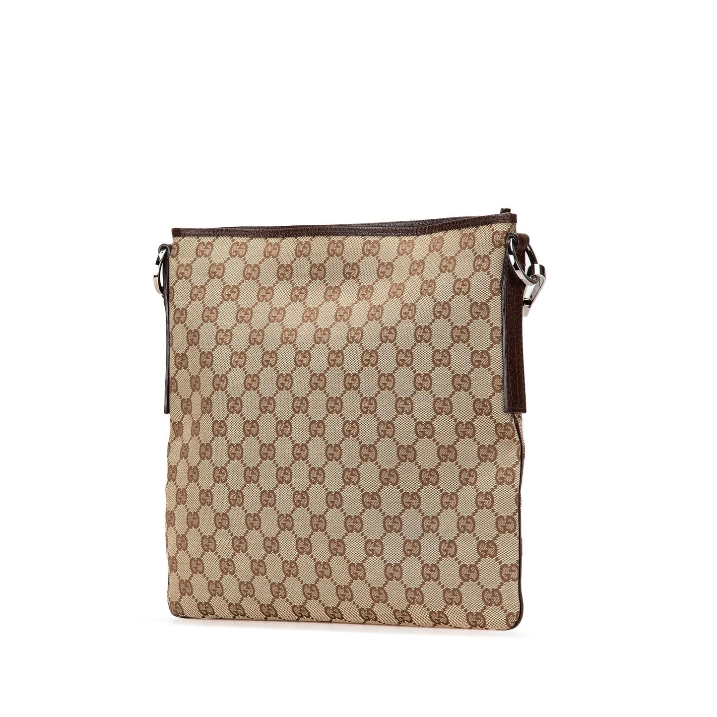 Gucci GG Canvas Calf Brown Crossbody Bag