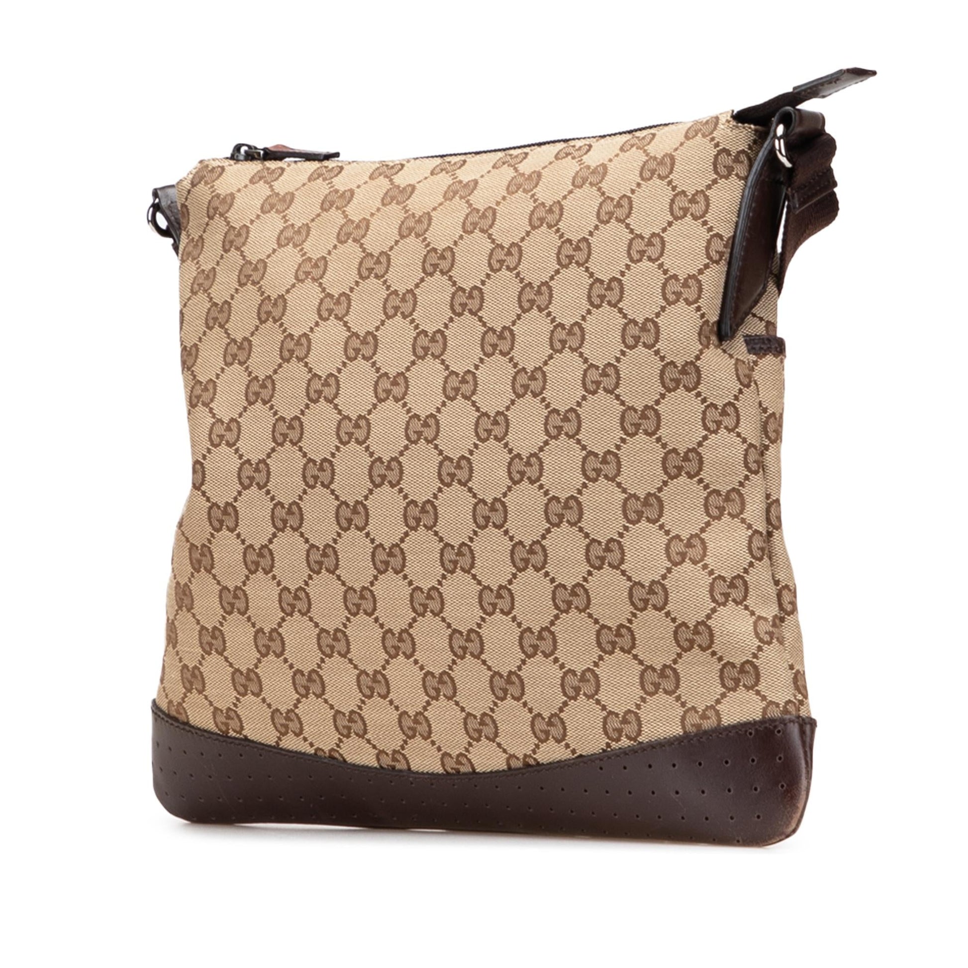 Gucci GG Canvas Calf Brown Crossbody Bag Crossbody 33